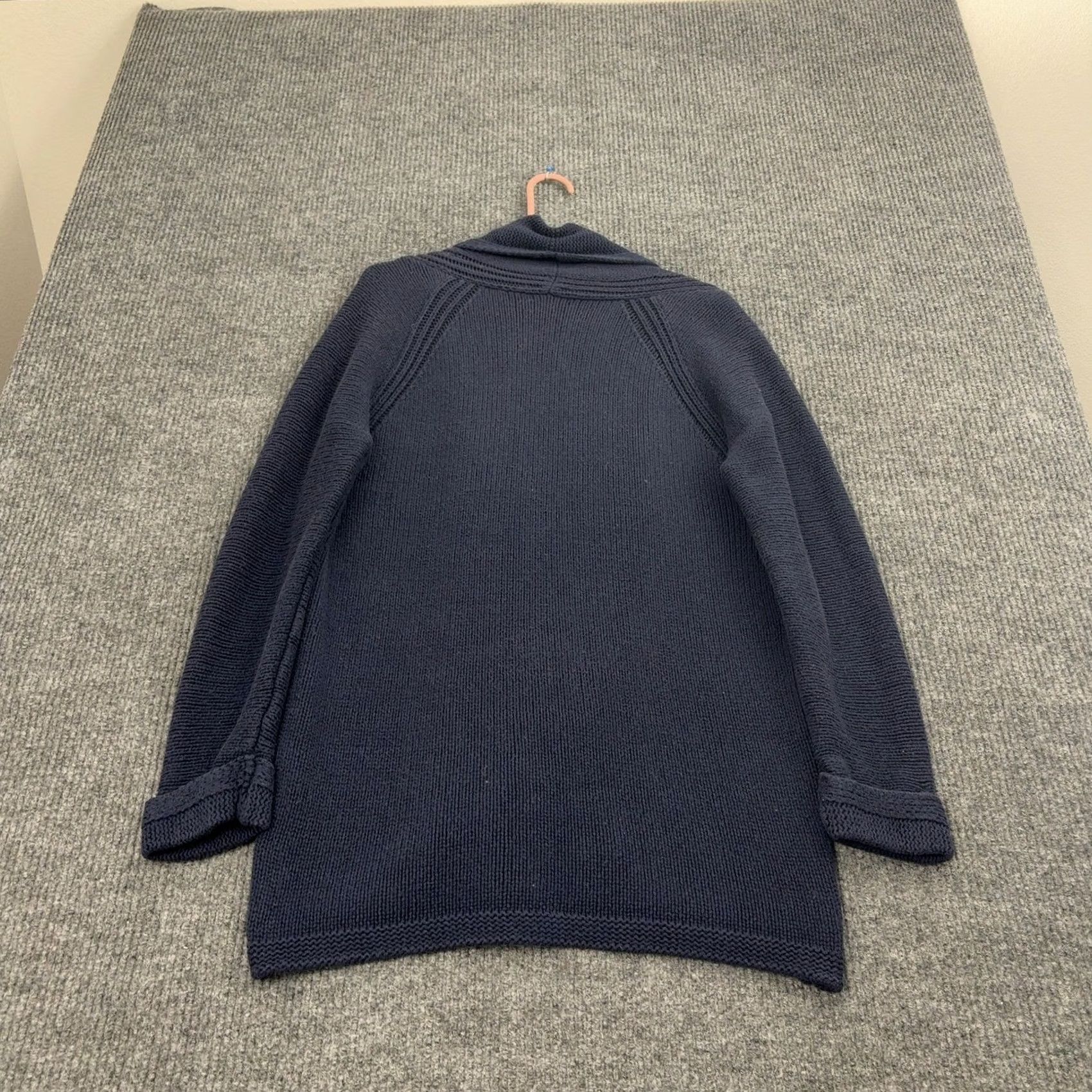 J.Crew J.Crew Cardigan Womens M Navy Blue Cotton Nylon Wool Open Front Shawl Classic Cardigan Sweater Knit Long Sleeve Casual Workwear Womens M Navy Blue Size M / US 6-8 / IT 42-44 - 7 Thumbnail