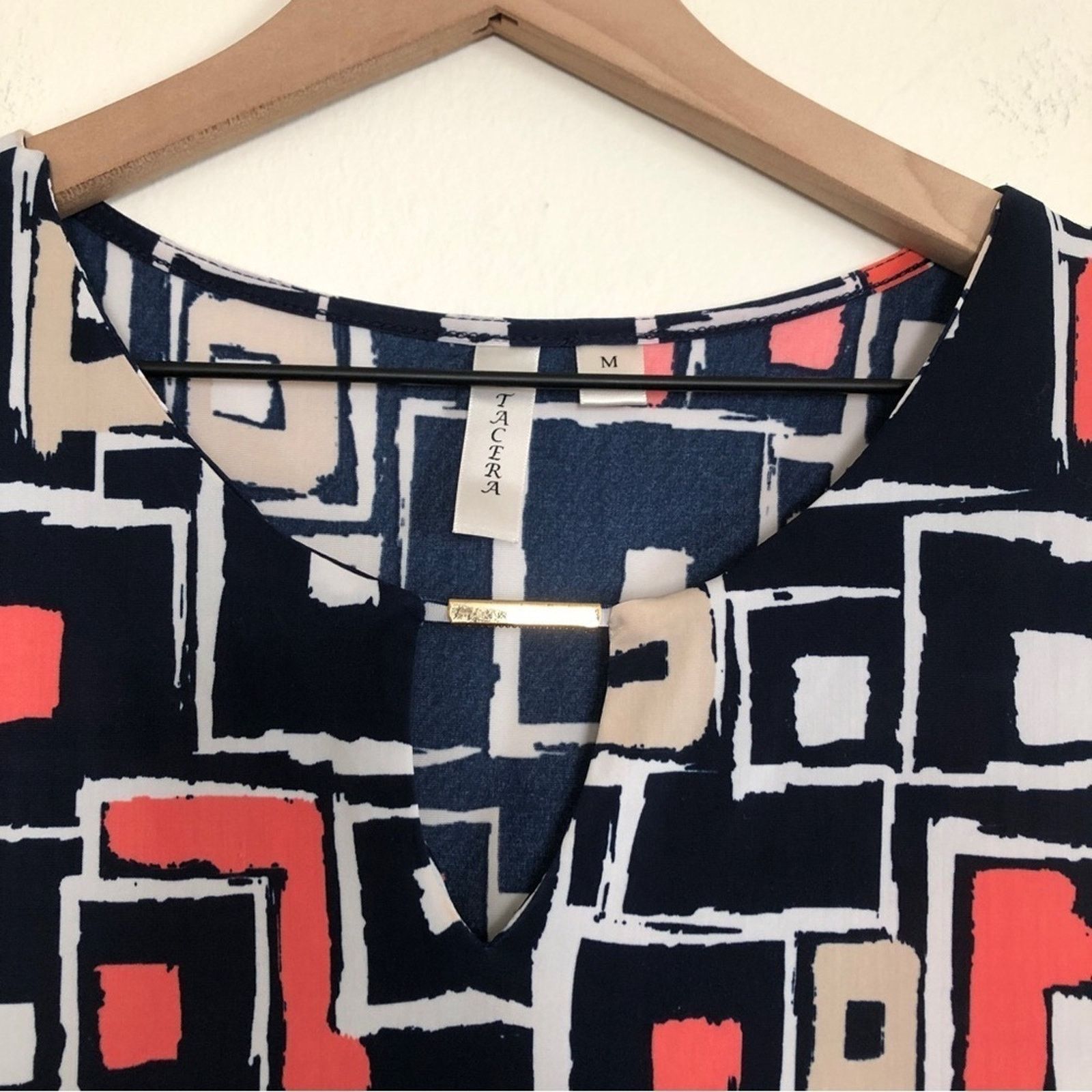 Other Tacera Lightweight Geometric Short Sleeve Midi Shift Dress Size M / US 6-8 / IT 42-44 - 3 Thumbnail