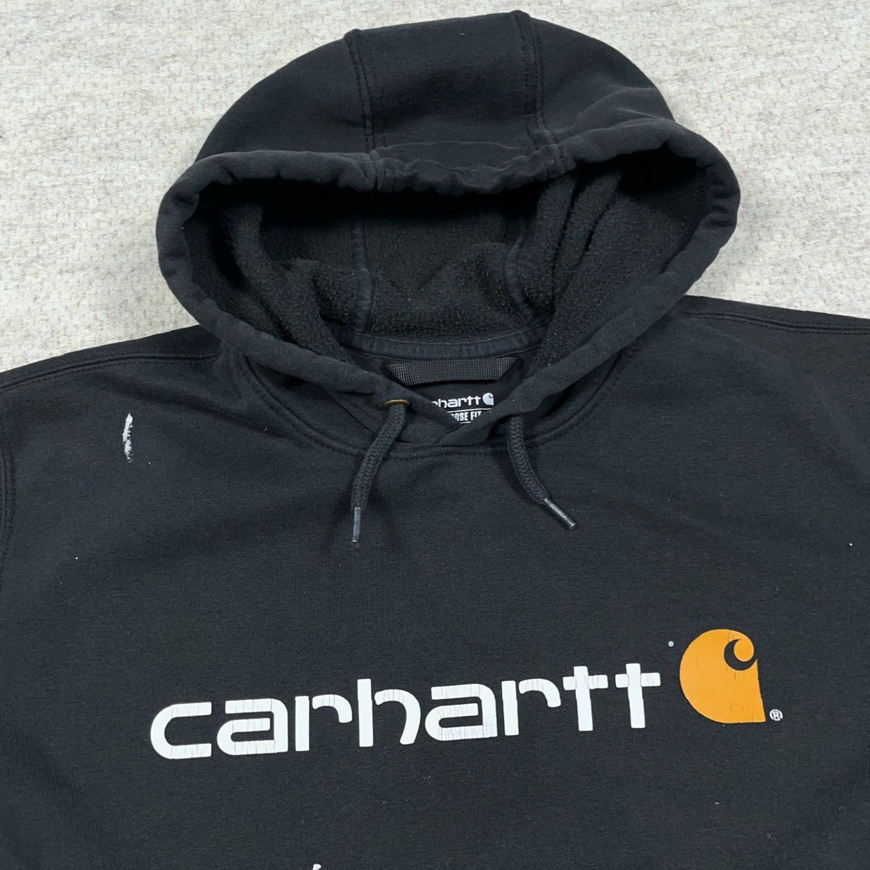 Carhartt Carhartt Hoodie Men M Black Loose Fit Spellout Sweatshirt Worn Grunge Adult Size US M / EU 48-50 / 2 - 6 Thumbnail