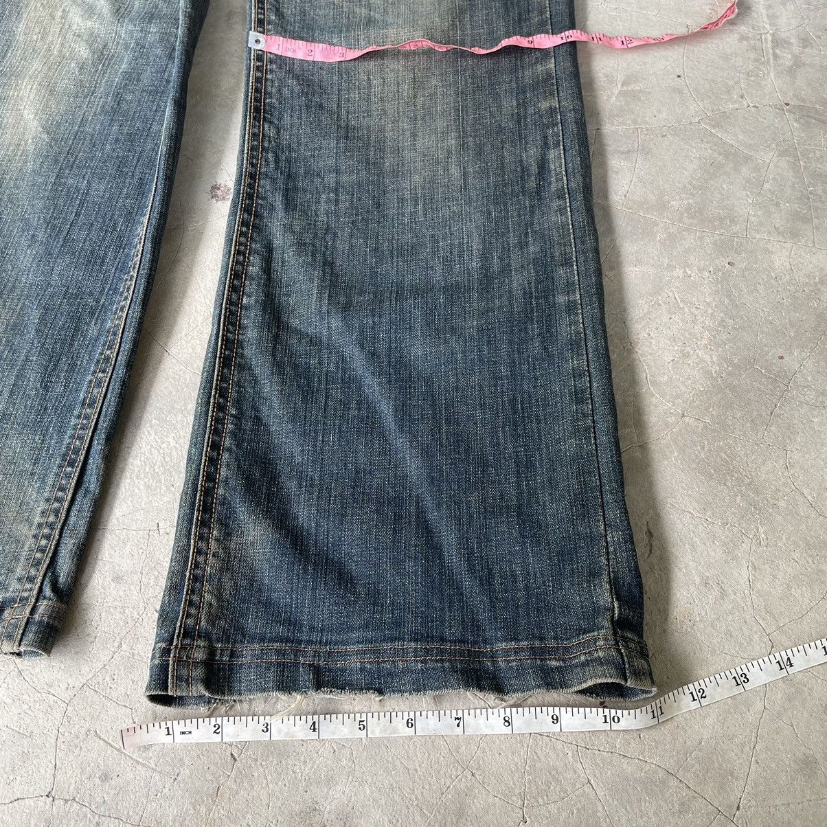 Southpole Y2K CRUX DENIM BAGGY BUCKLE DISTRESSED JEANS LONDON FLAG Size US 32 / EU 48 - 12 Thumbnail