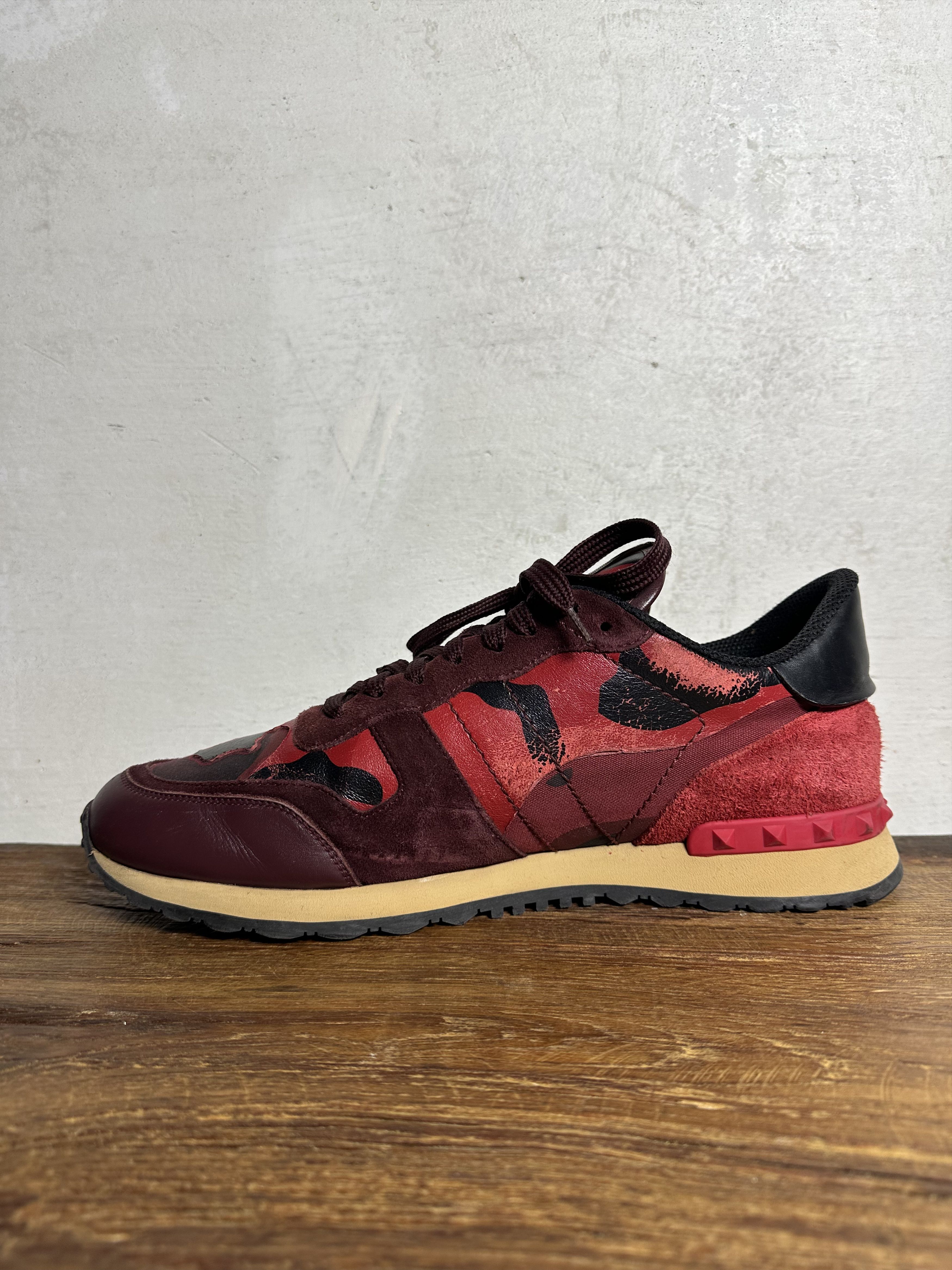 Valentino Valentino Garavani Red Camouflage Rockrunner Sneakers Size US 10.5 / EU 43-44 - 4 Thumbnail