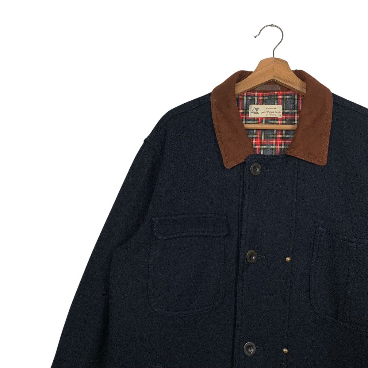 Vintage 90's Classic Wool Coat Tartan Lined City Casual #2776-C125 Size US M / EU 48-50 / 2 - 3 Thumbnail