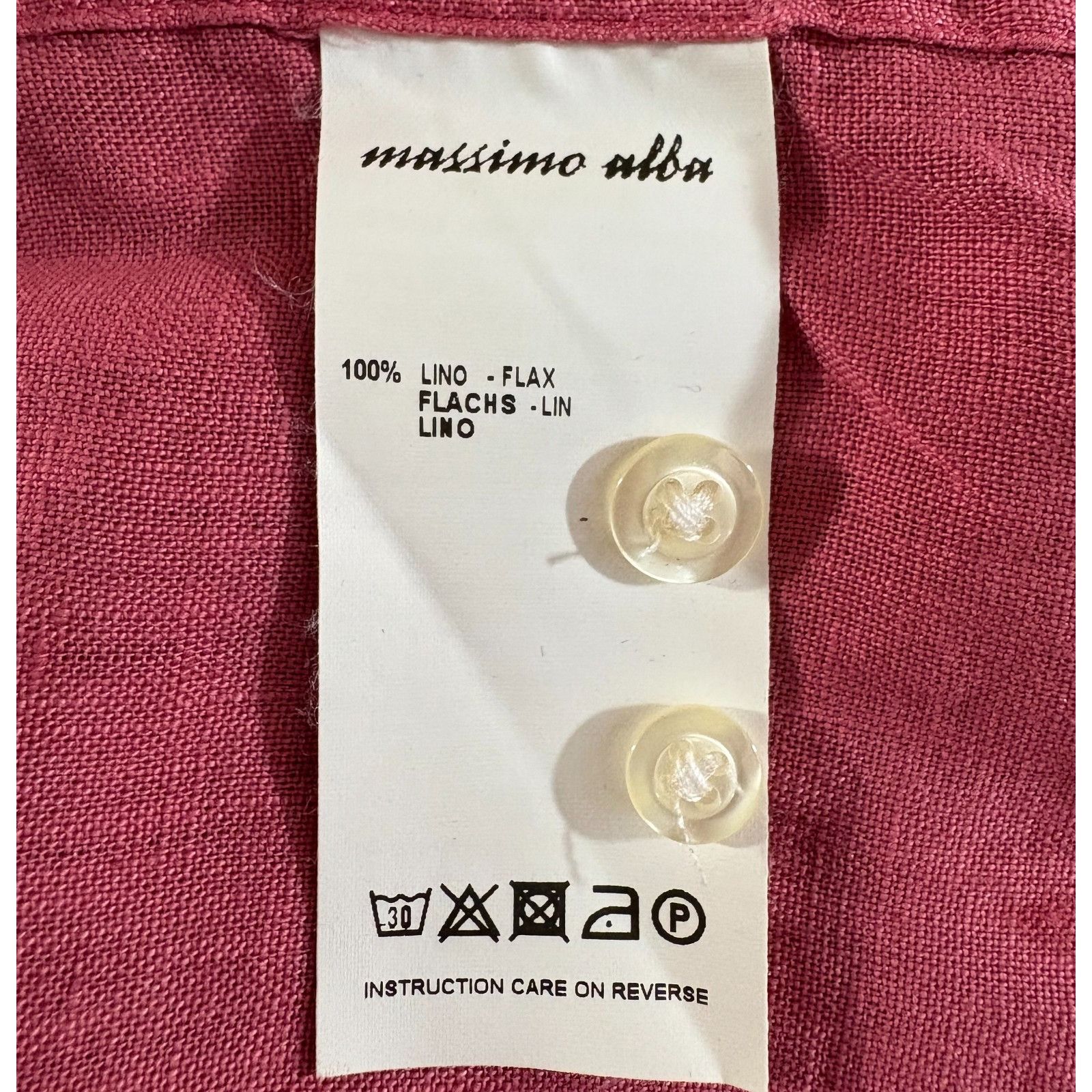 Massimo Alba MASSIMO ALBA Kos Band Collar linen shirt sz M color pink Mad Size US M / EU 48-50 / 2 - 2 Thumbnail