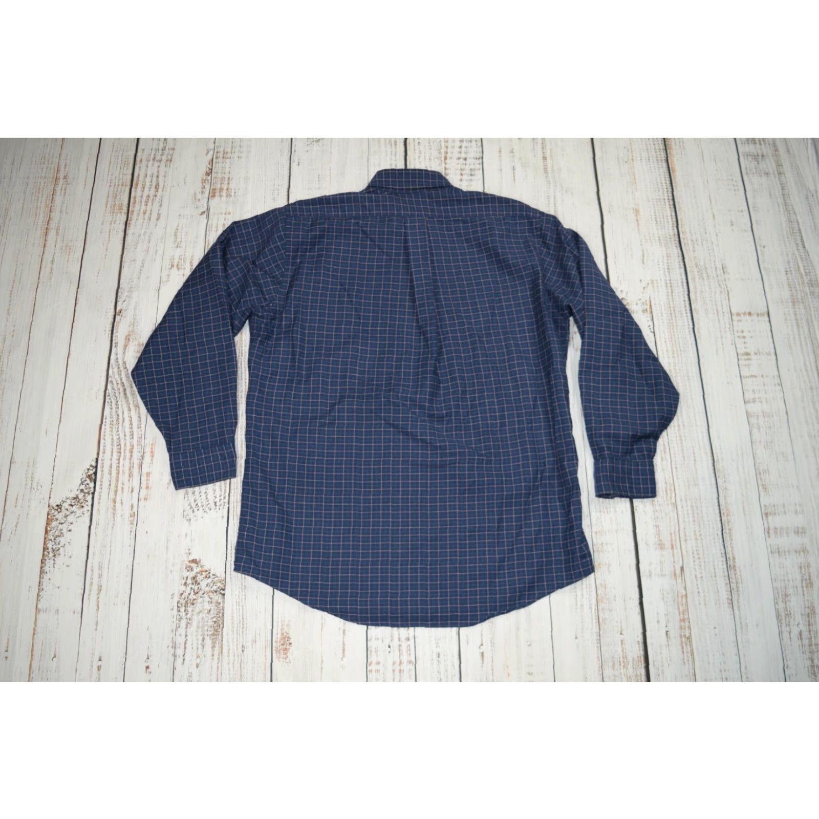 Vintage Vintage LL Bean Men's Plaid Shirt Navy Blue 90s Button-Front Casual L Size US L / EU 52-54 / 3 - 7 Thumbnail