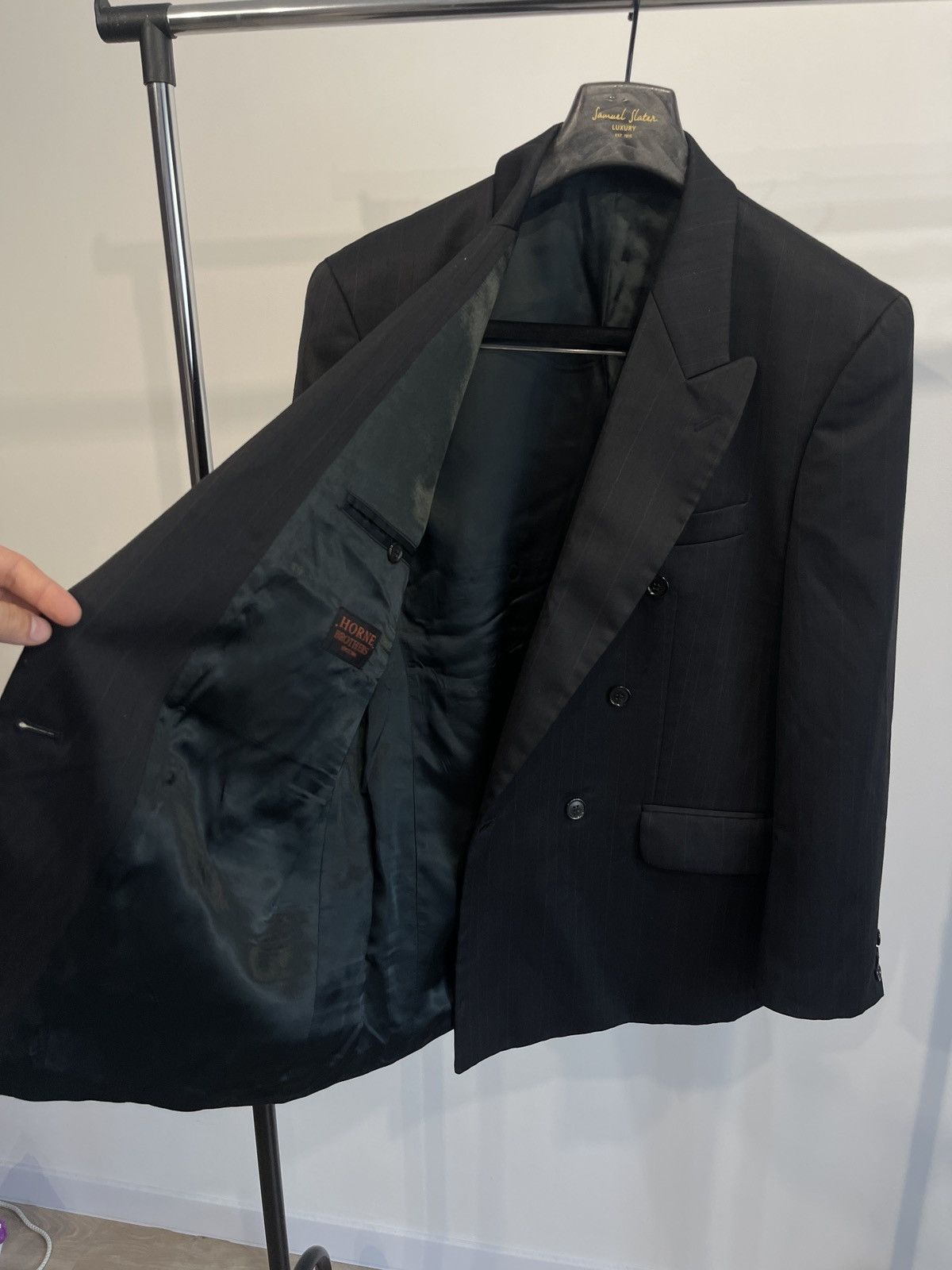 Vintage Vintage HORNE BROTHERS black double-breasted blazer classic Size 40S - 5 Thumbnail