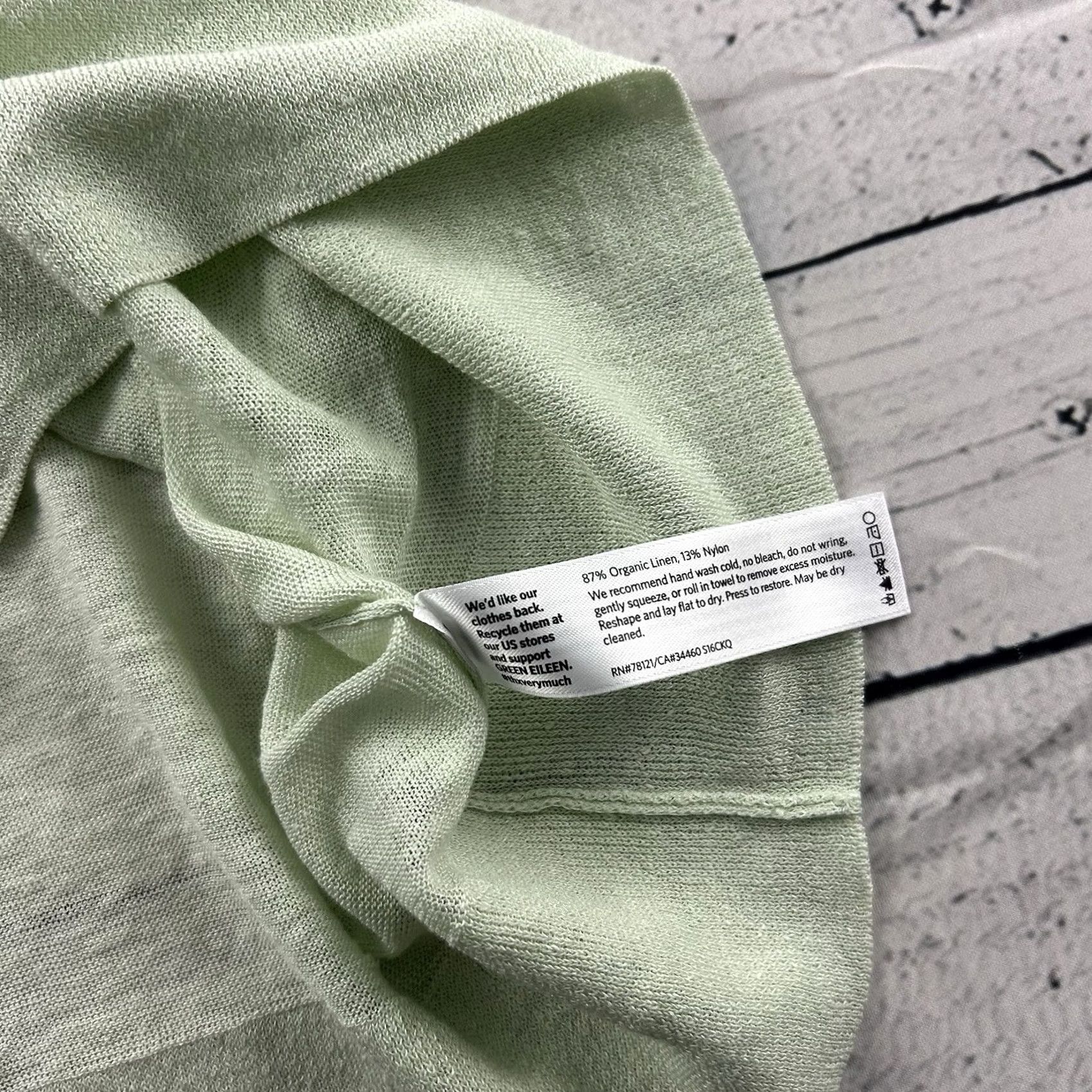 Eileen Fisher Eileen Fisher Blouse Shirt Women's M 3/4 Sleeve Organic Italian Linen Mint Green Size M / US 6-8 / IT 42-44 - 5 Thumbnail