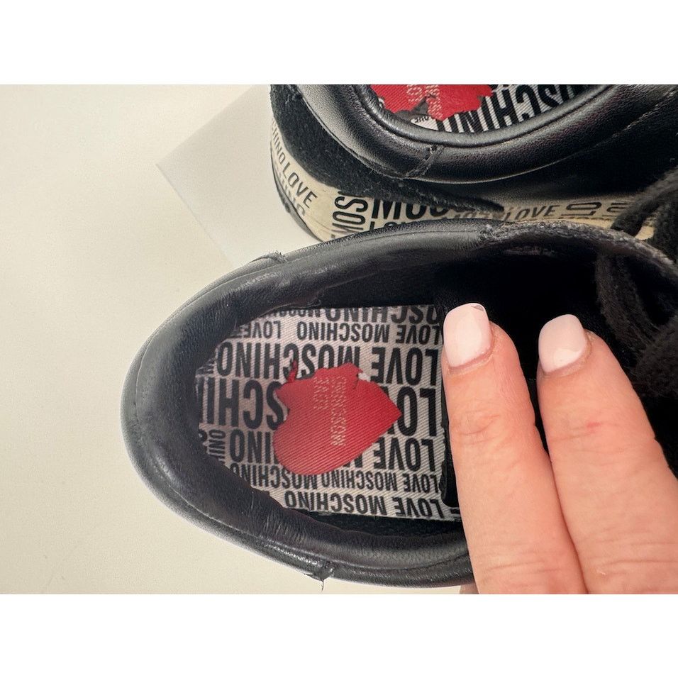 Moschino Love Moschino Heart Patch Platform Sneakers Black Size 8 Size US 8 / IT 38 - 9 Thumbnail