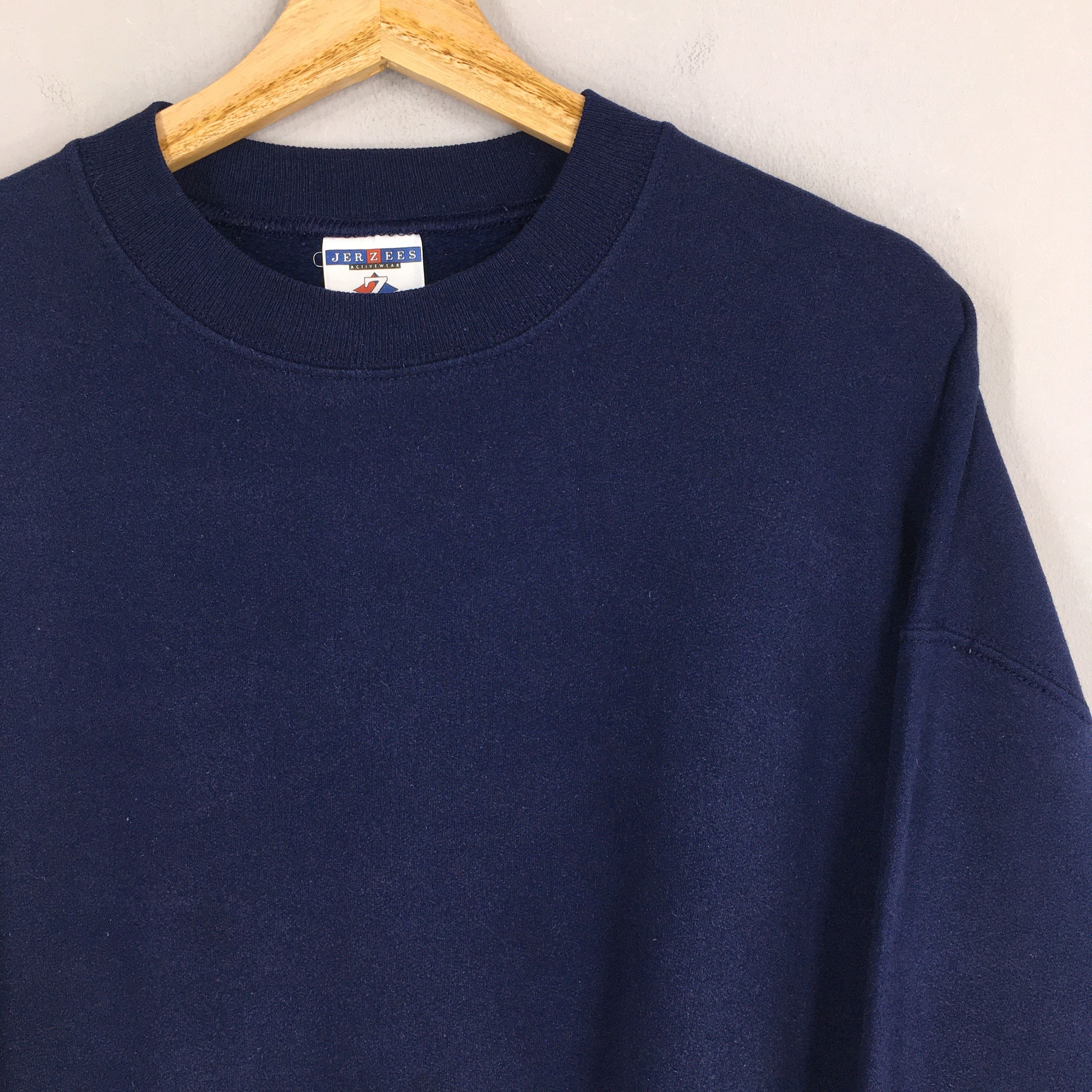 Jerzees Vintage 90s Jerzees Usa Navy Blue Sweatshirt XLarge Size US XL / EU 56 / 4 - 2 Thumbnail
