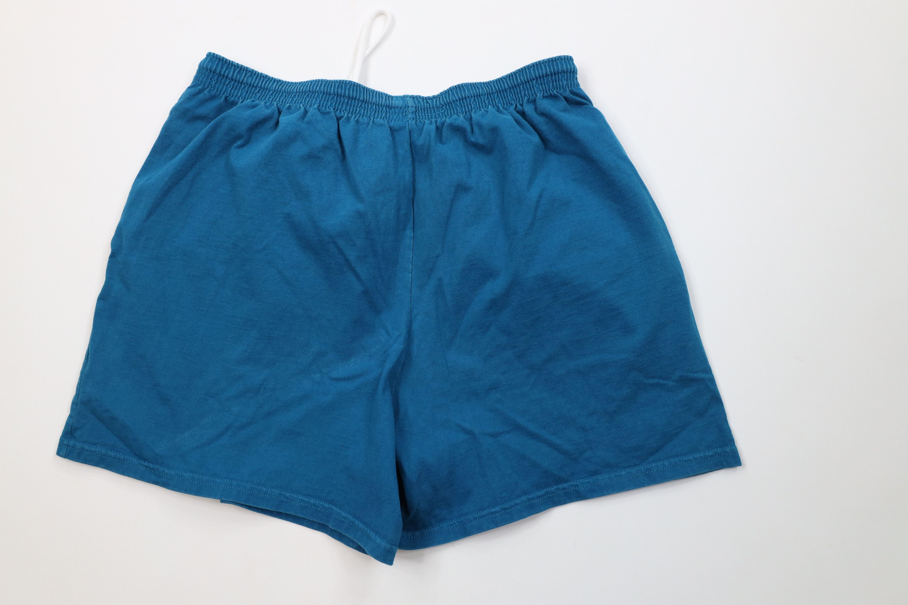 Vintage Vintage 90s Streetwear Blank Cotton Above Knee Shorts Blue Size US 36 / EU 52 - 7 Thumbnail