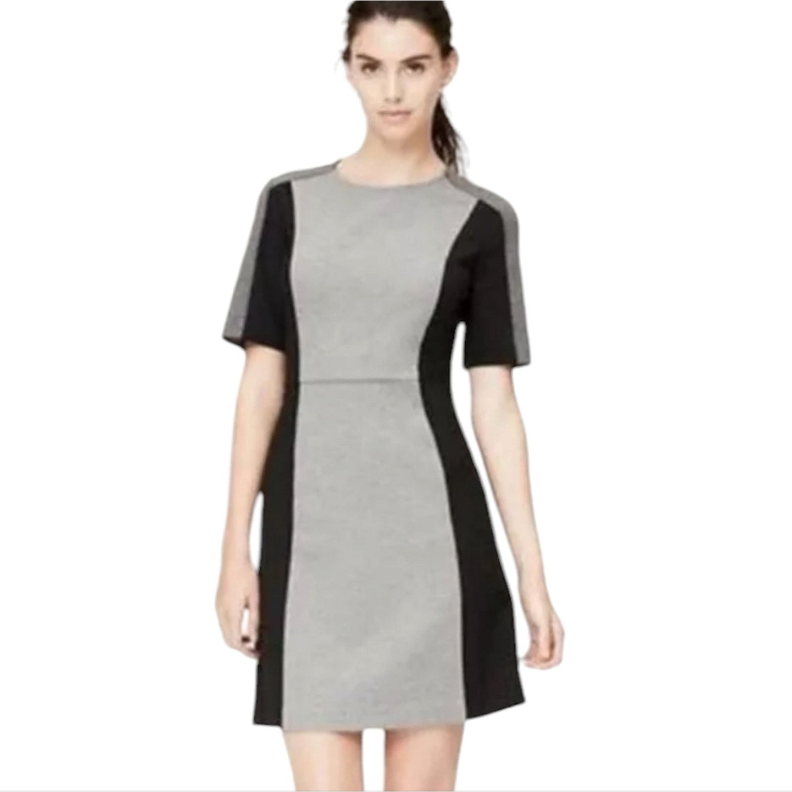 Loft Loft Colorblock black and gray A-Line dress 6 Size M / US 6-8 / IT 42-44 - 1 Thumbnail