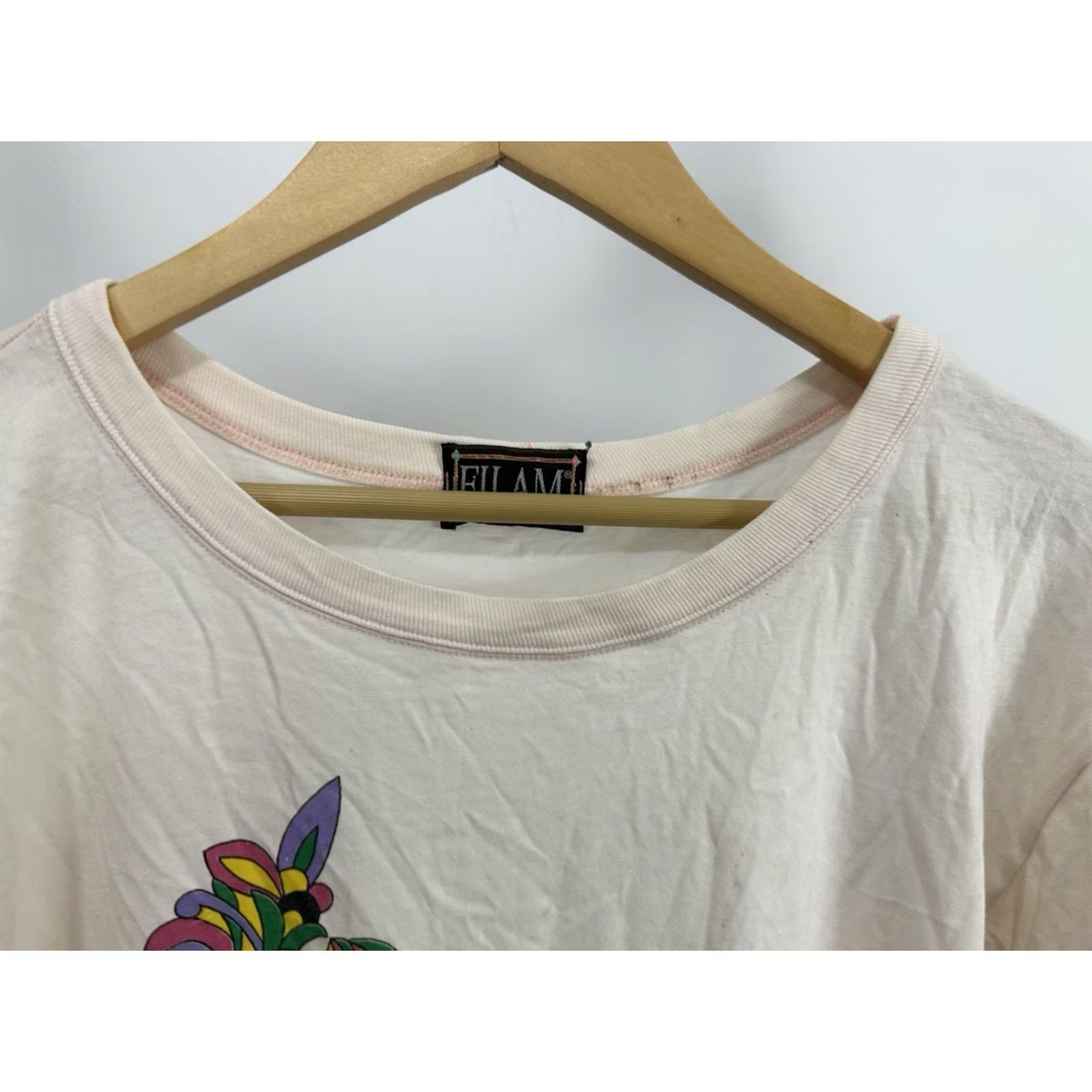 Fila VTG 80s Flower & Colours Theory Florist Paper Thin Worn Boxy T-Shirt L Light Pink Womens Florist Flower Theory 80s Distressed Boxy Shirt Size L / US 10 / IT 46 - 6 Thumbnail