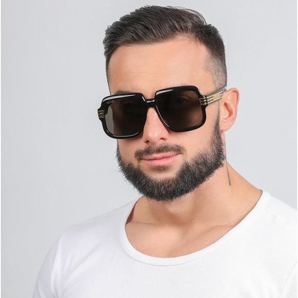 Gucci New - Authentic Gucci Sunglasses Men's GG0979S 001 Black/Gr Size ONE SIZE - 1 Thumbnail
