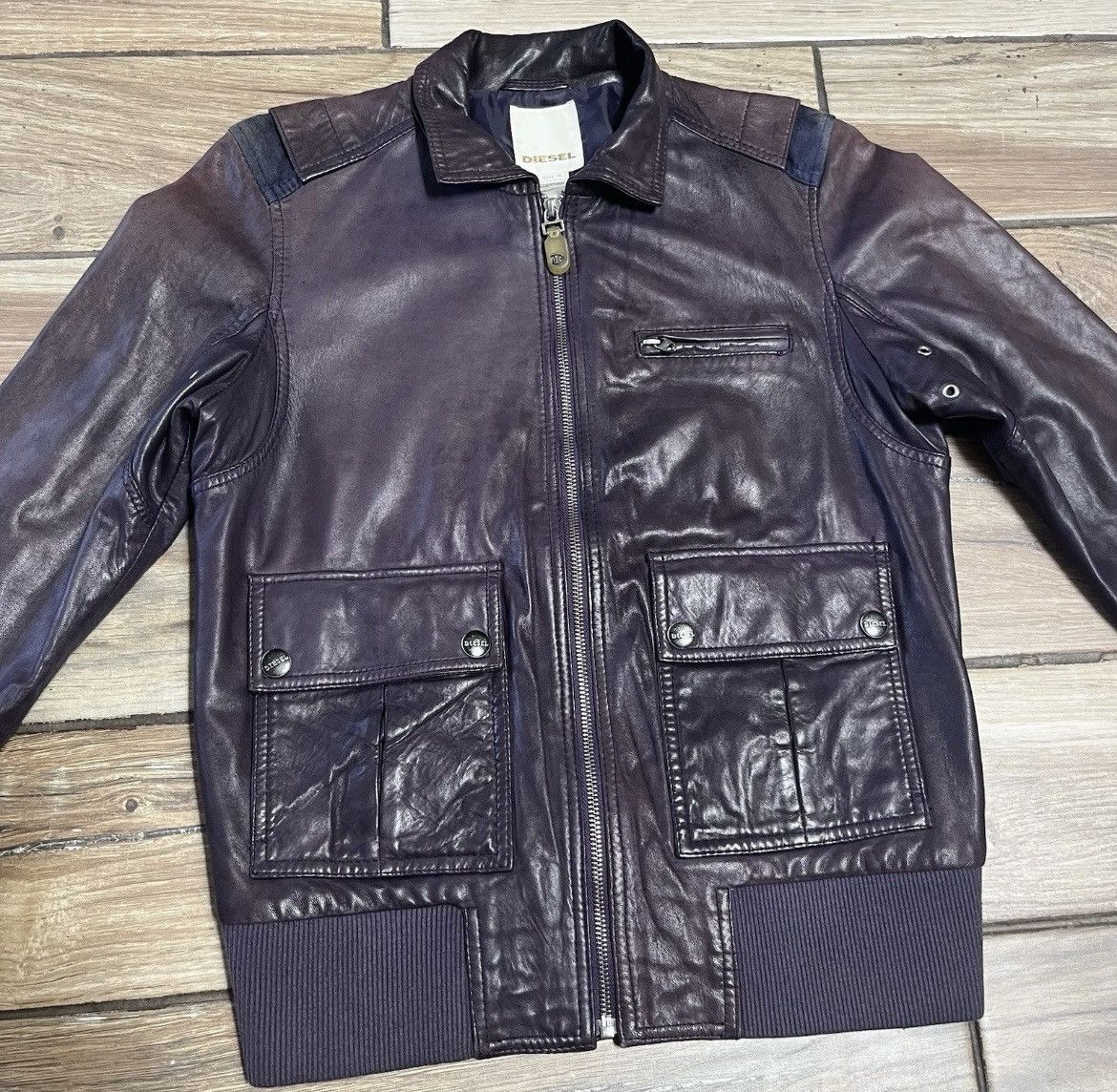Diesel Vintage Diesel Leather Jacket Womens Medium Bomber Biker Zip Size M / US 6-8 / IT 42-44 - 4 Thumbnail