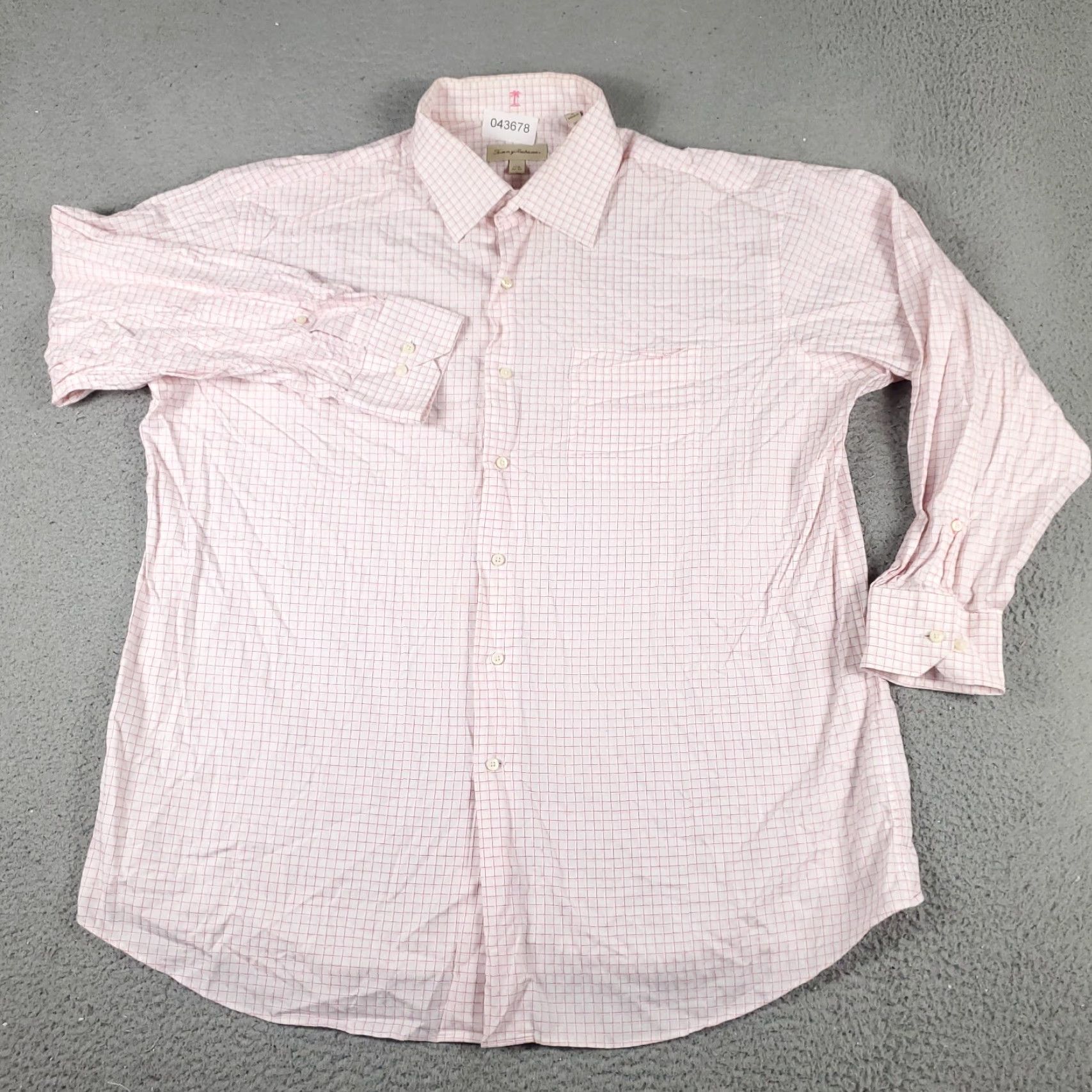 Tommy Bahama Tommy Bahama Shirt Mens 17.5 Pink Check Long Sleeve Button Up Cotton Size 46R - 2 Thumbnail