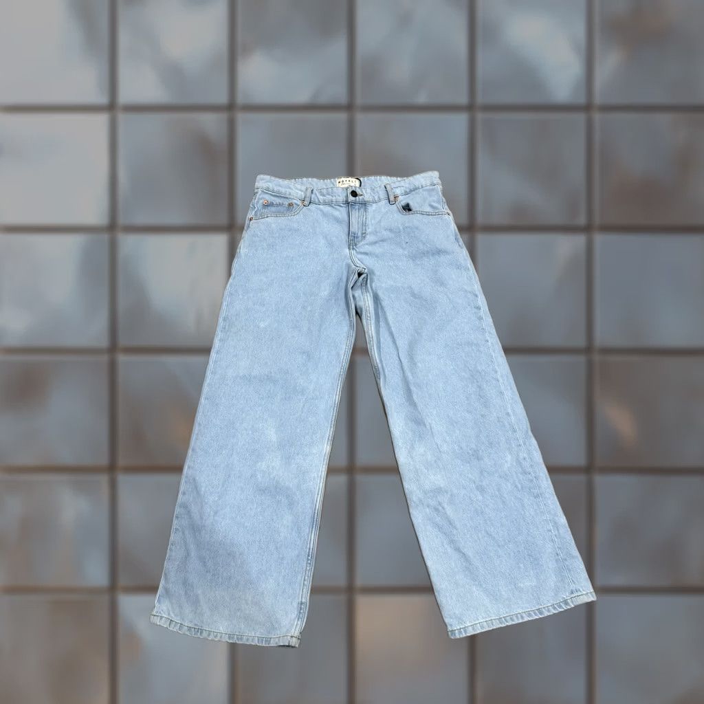 Vintage NWT Motel Jeans Women’s 35x30 Blue Wide-Leg Low Rise Denim Jeans Regular 5-Pocket Design Boys? Size 24" / US 00 / IT 34 - 1 Thumbnail