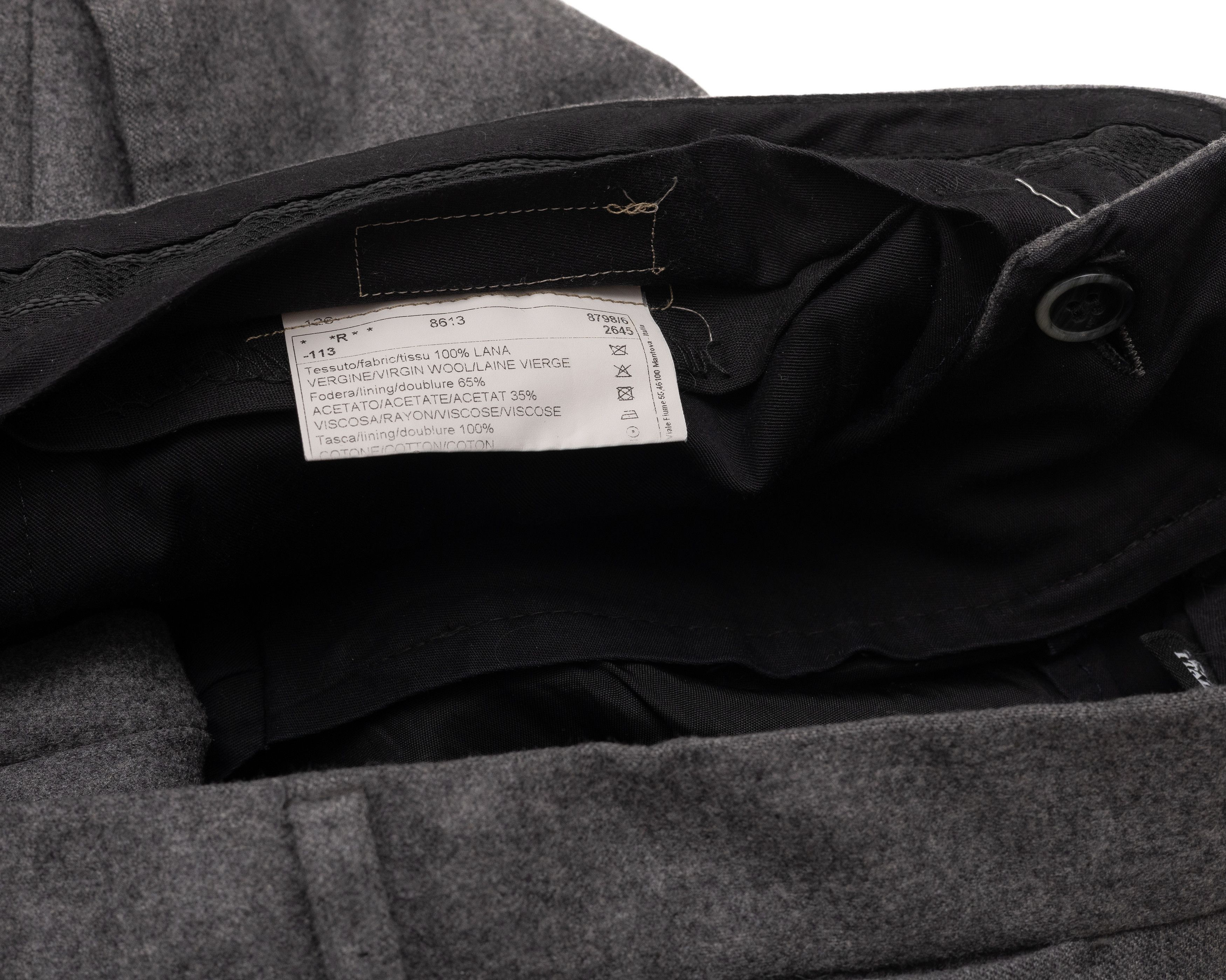 Luigi Bianchi LUIGI BIANCHI MANTOVA Grey Wool Wide Pleated Trosers Size US 34 / EU 50 - 5 Thumbnail