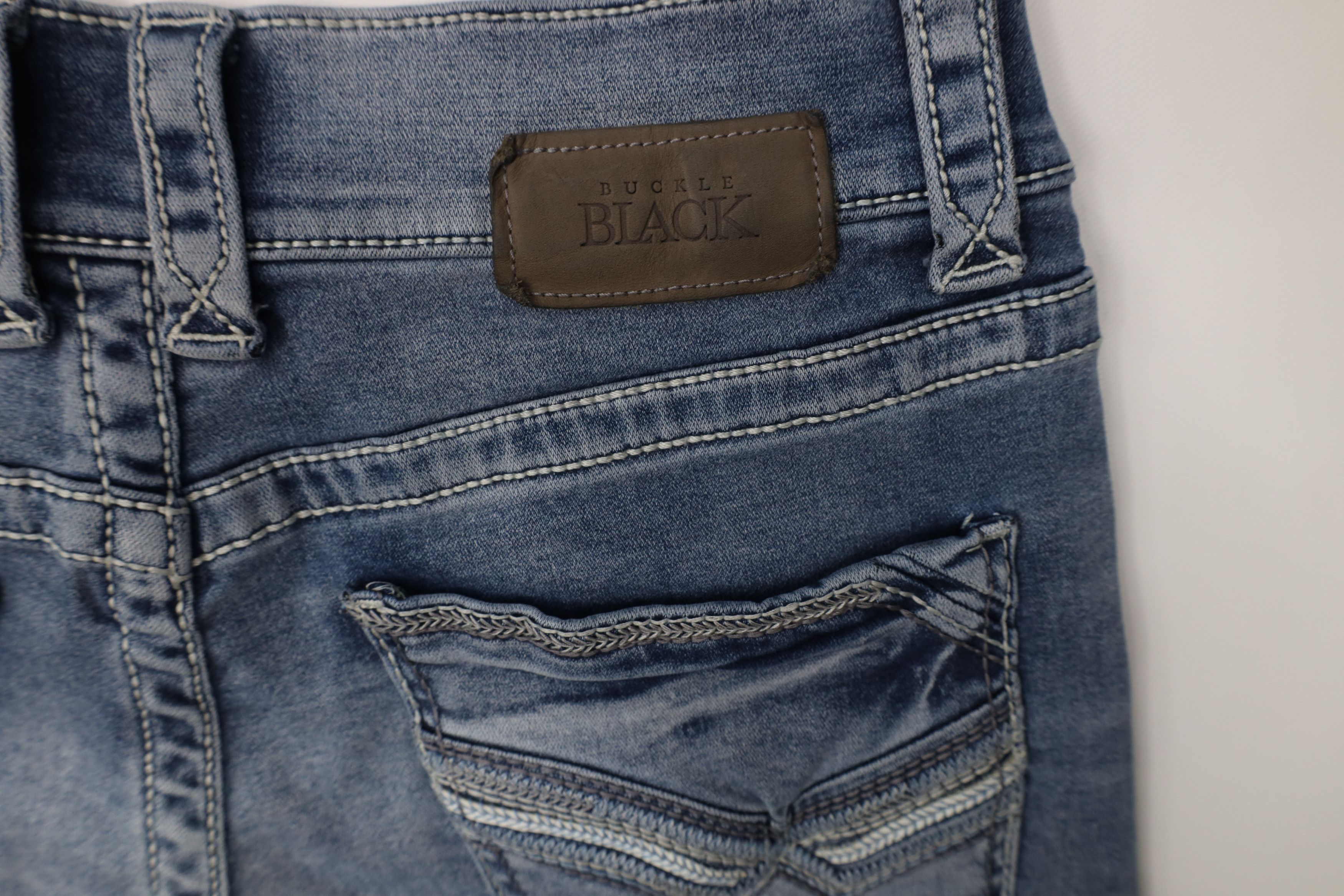 Vintage Buckle BKE Black Stitch Fit 11 Straight Leg Denim Jeans Size US 32 / EU 48 - 13 Thumbnail