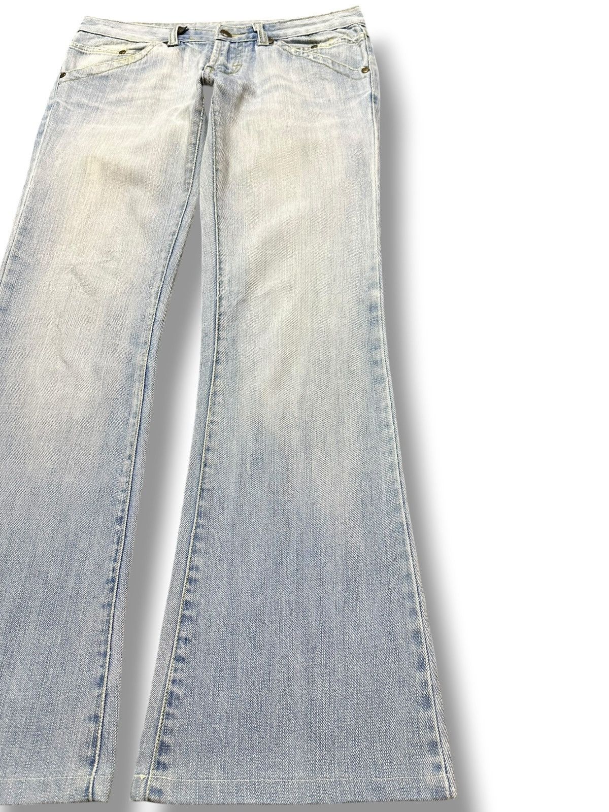 Japanese Brand Vintage Ice Jeans Flare Bell Bottom Faded Denim Size US 30 / EU 46 - 4 Thumbnail