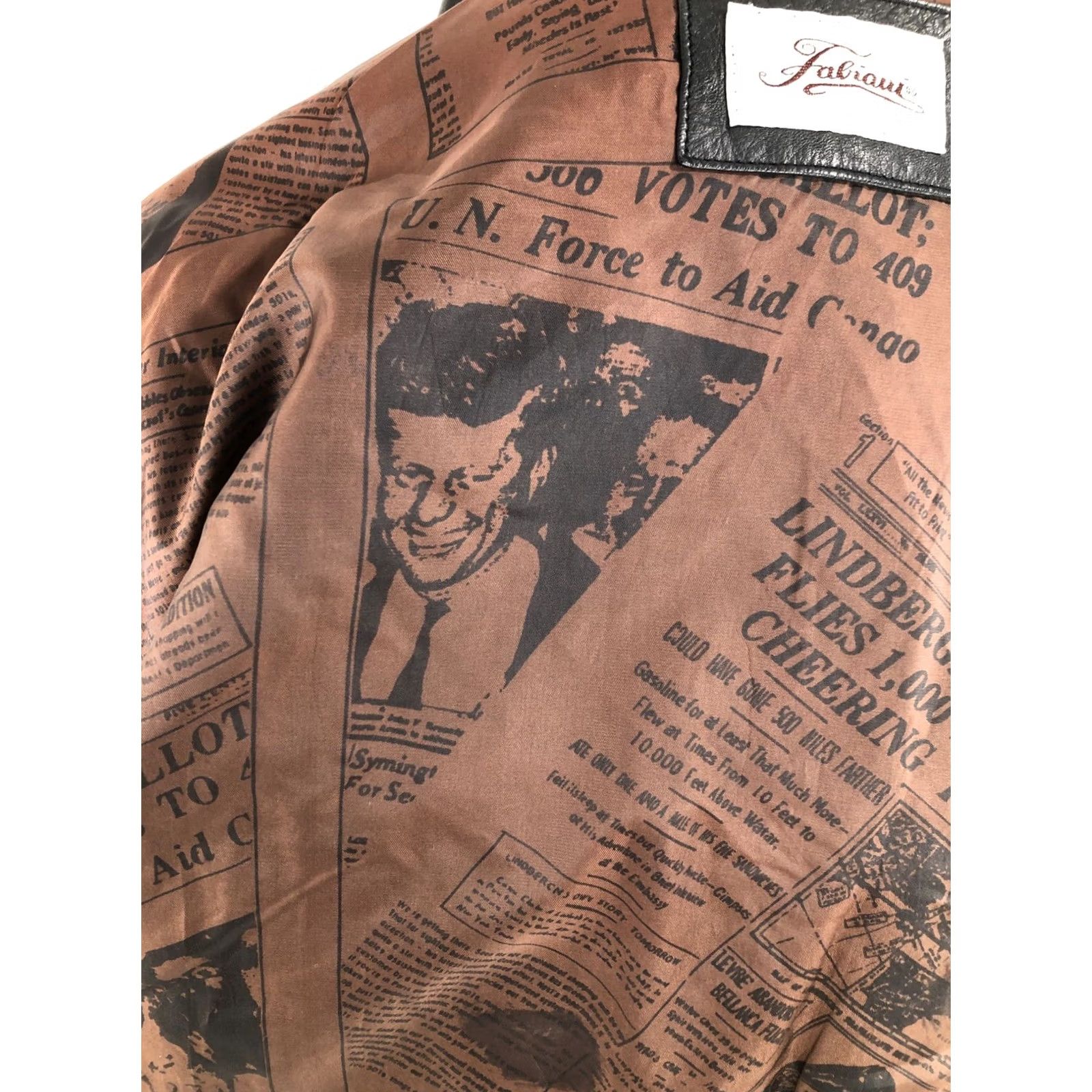 Vintage VINTAGE Fabiani Jacket Mens 46 Brown LEATHER Embossed 90s Logo Bomber Size US S / EU 44-46 / 1 - 7 Thumbnail
