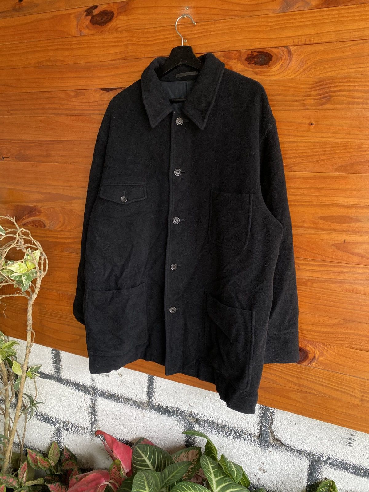 Comme des Garcons Homme Comme des Garçons Homme Black Wool Work Jacket AD1988 Japan Size US M / EU 48-50 / 2 - 4 Thumbnail
