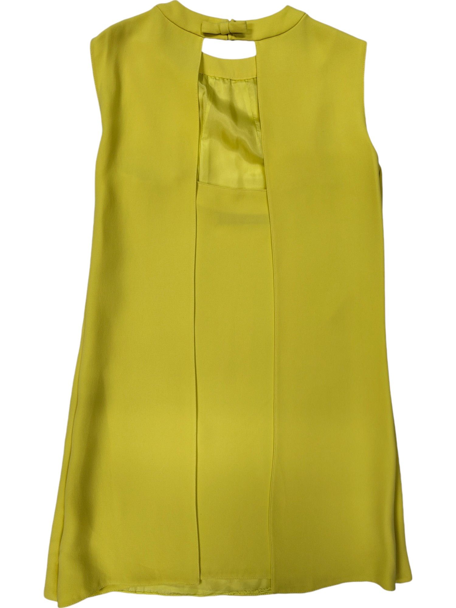 Valentino Mustard Yellow Silk Dress With Open Back Size XS / US 0-2 / IT 36-38 - 2 Thumbnail