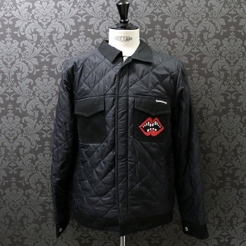 image of Chrome Hearts x Matty Boy Chomper Quilted Nylon Jacket in Black, Men's (Size Medium)