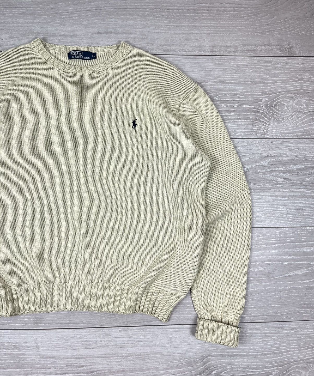 Polo Ralph Lauren Polo Ralph Lauren Vintage 90s Beige Cable Knit Sweater Size US XL / EU 56 / 4 - 2 Thumbnail