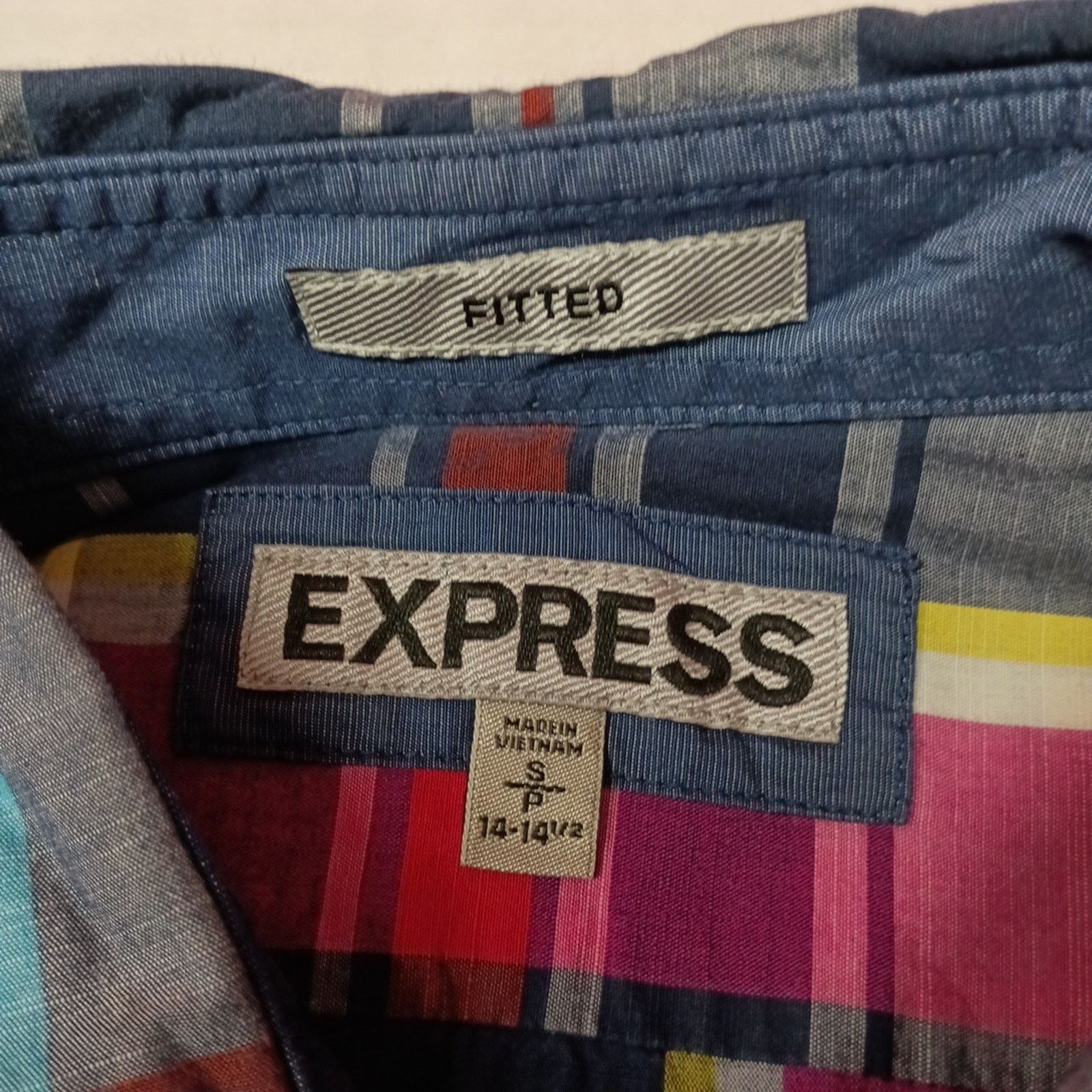 Express Express Shirt Men's S Multicolor Fitted Button Up Pockets Size US S / EU 44-46 / 1 - 3 Thumbnail