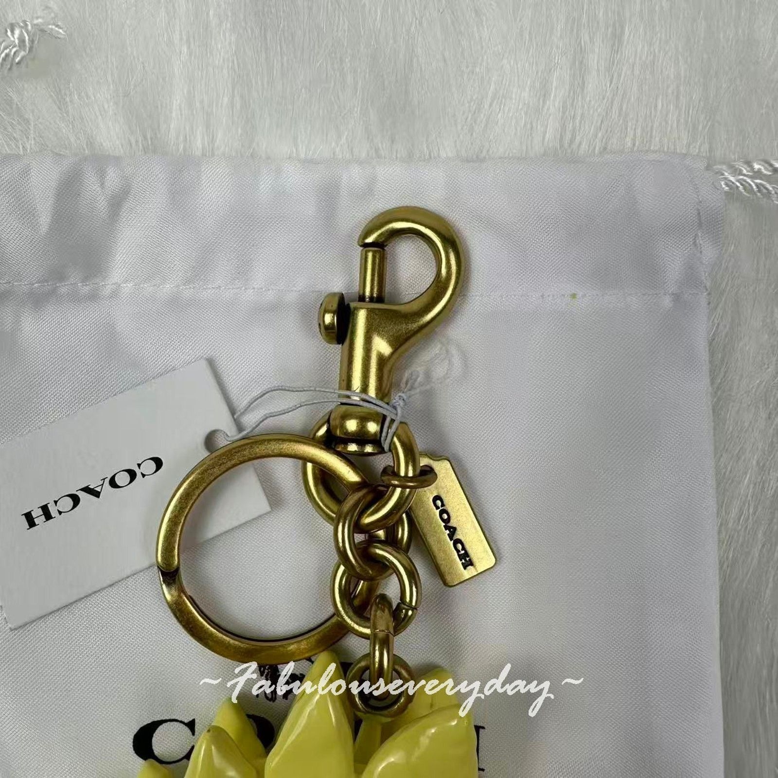 Coach COACH Stegosaurus Charm Key Ring FOB Enamel Brass/Yellow Size ONE SIZE - 6 Thumbnail