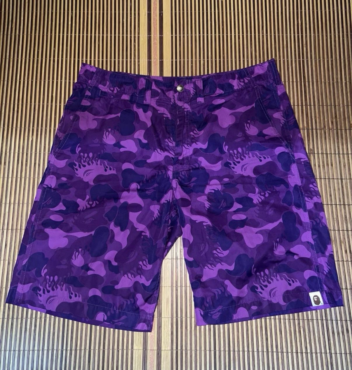 Bape BAPE OG Nigo Era, Purple Flame Ape Head Shorts Size US 34 / EU 50 - 1 Thumbnail