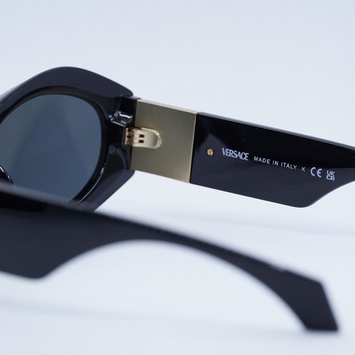 Versace Versace VE4466U GB1/87 Sunglasses Black Geometric Frame Size ONE SIZE - 7 Thumbnail