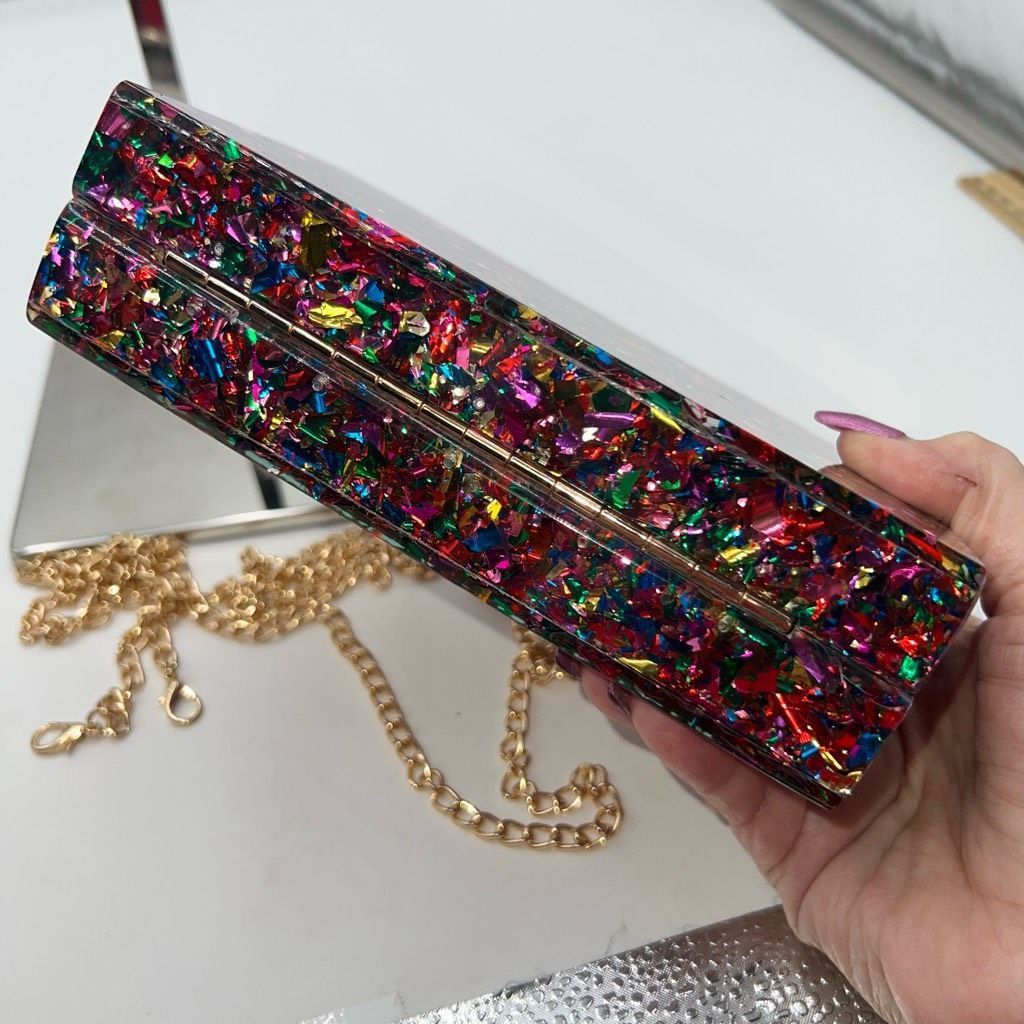 Other Confetti Acrylic Magnetic Clasp Clutch/Chain Shoulder bag Size ONE SIZE - 8 Thumbnail