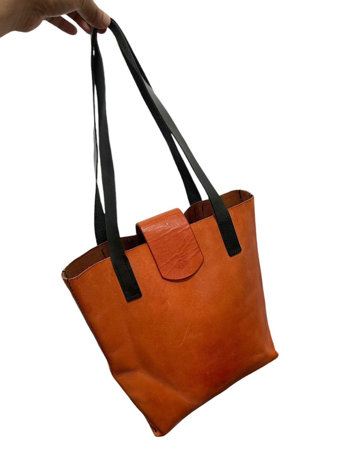 Leather Full Leather Unknown Handmade Japan Tote Shoulder Bag 4🟩 Size ONE SIZE - 3 Thumbnail
