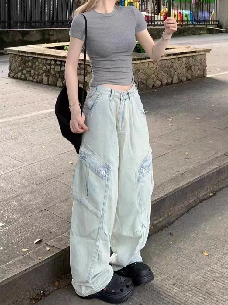 Japanese Brand × Jean Loose wide leg workwear jeans Size US 30 / EU 46 - 2 Thumbnail