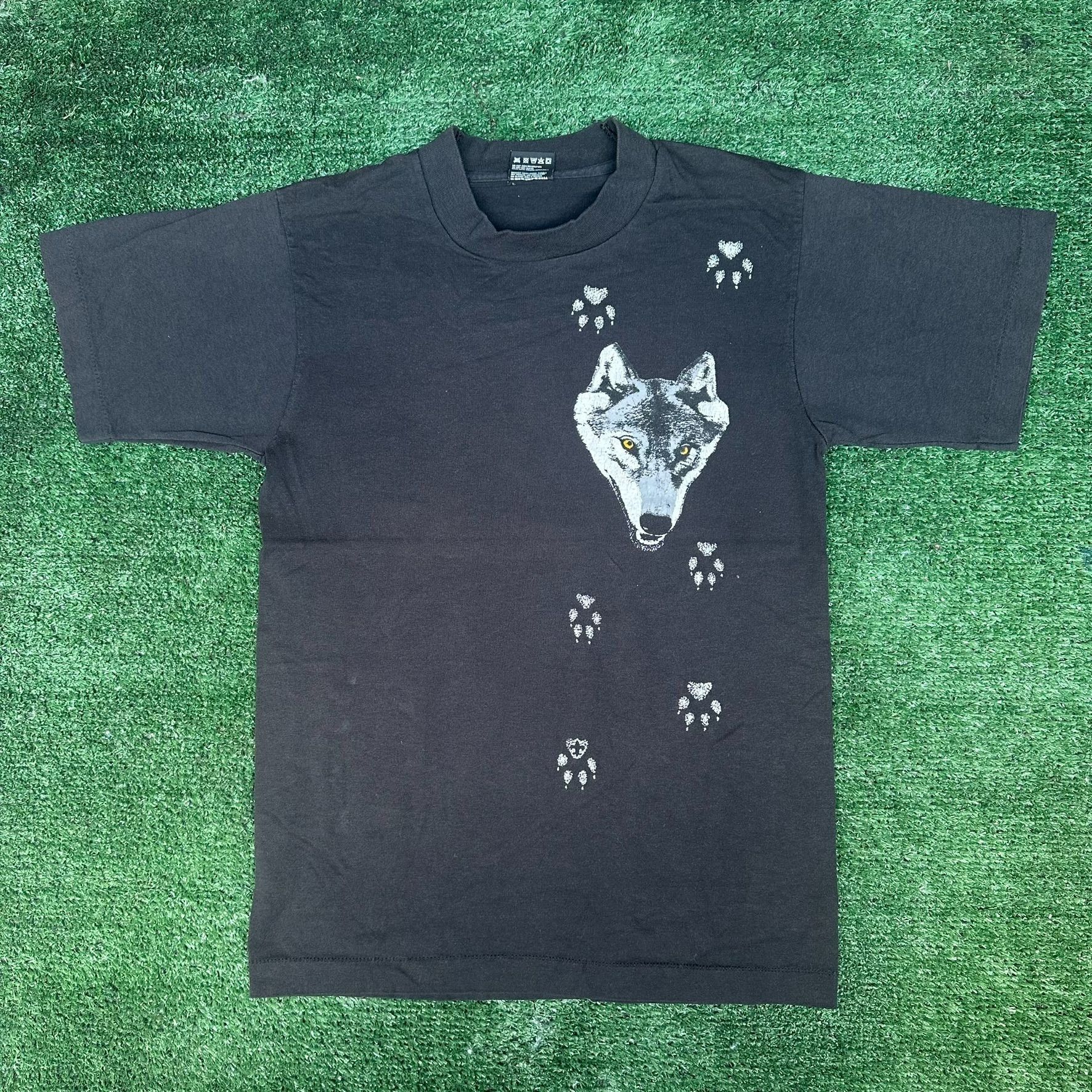 Fruit Of The Loom Vintage 90s Wolf Nature T-Shirt Gorpcore Wildlife Granola Si Size US S / EU 44-46 / 1 - 1 Thumbnail