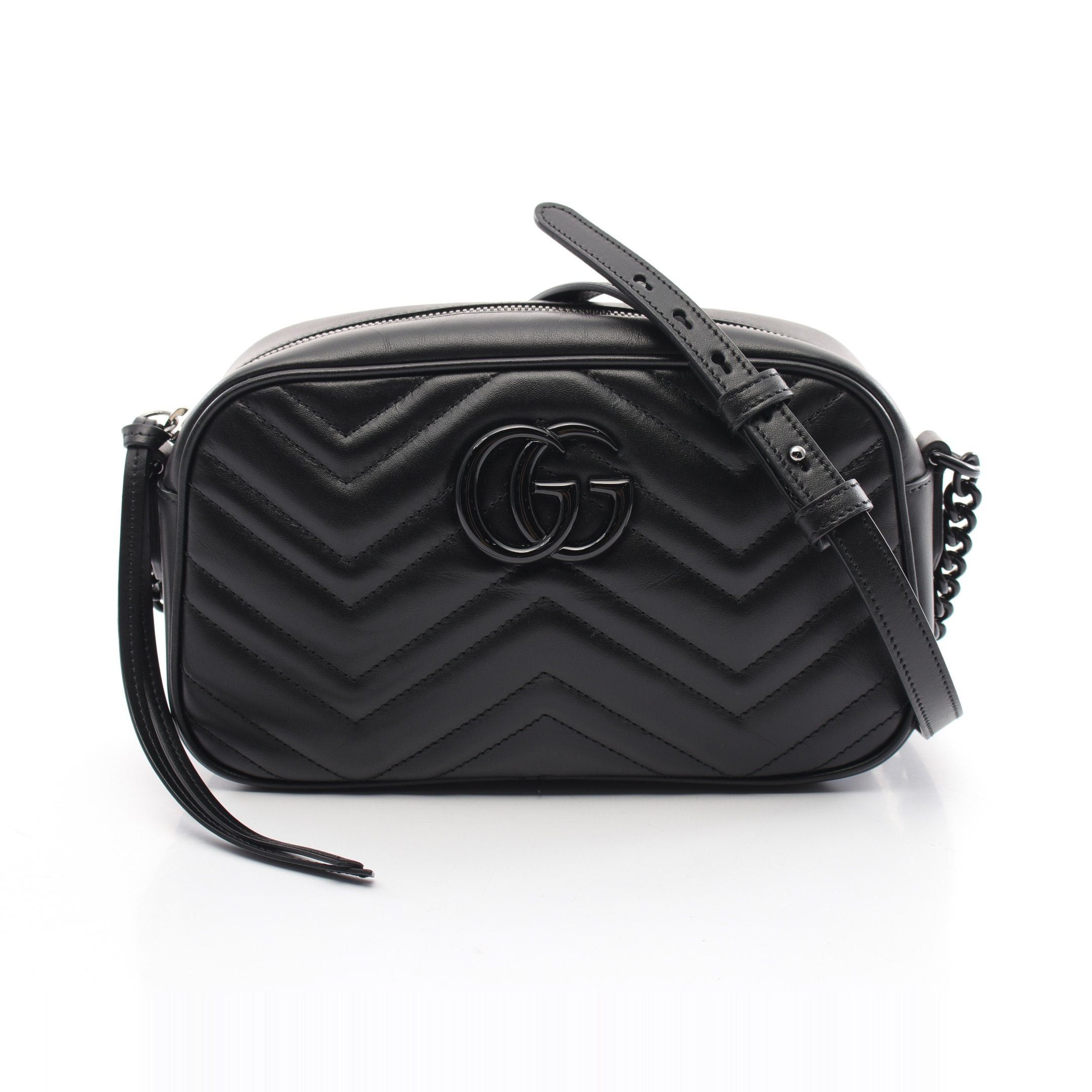 Gucci Gucci Gg Marmont Chain Shoulder Bag Leather Black Size ONE SIZE - 1 Thumbnail