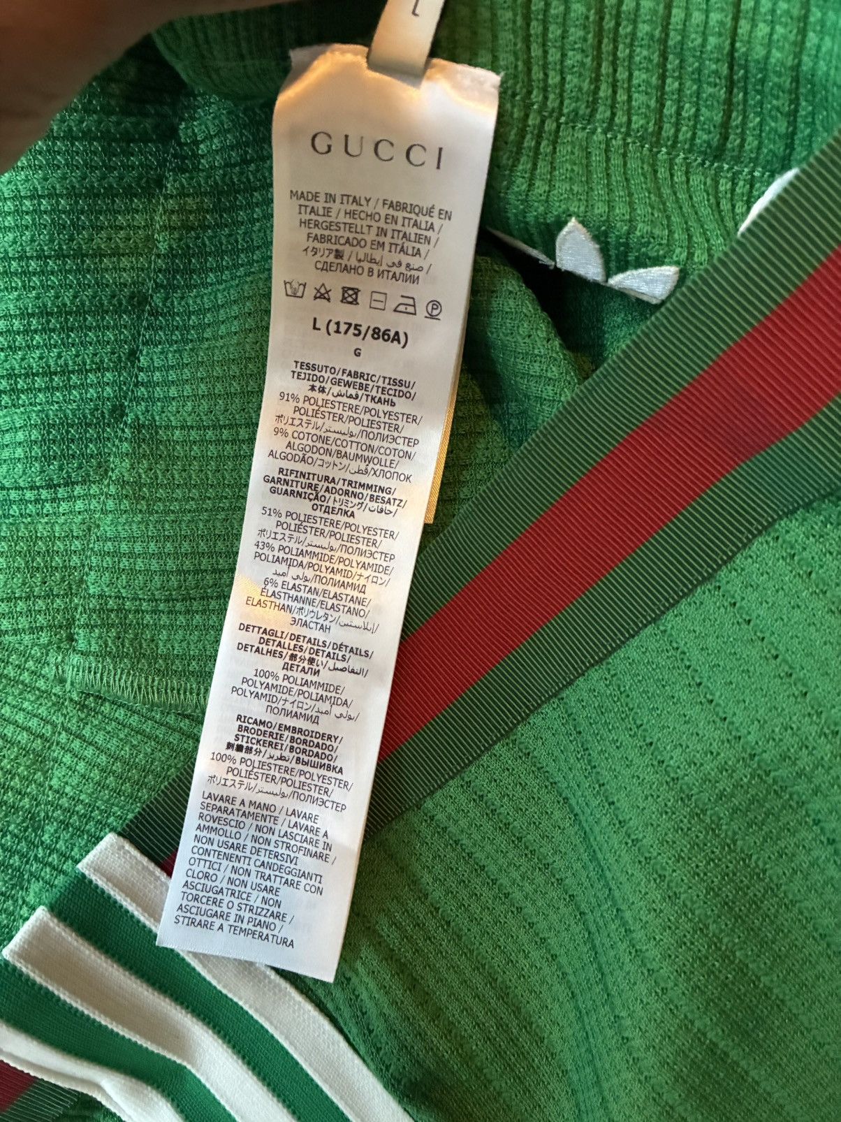Adidas × Gucci Gucci x Adidas Green Tracksuit – Short Sleeve Size US M / EU 48-50 / 2 - 8 Thumbnail