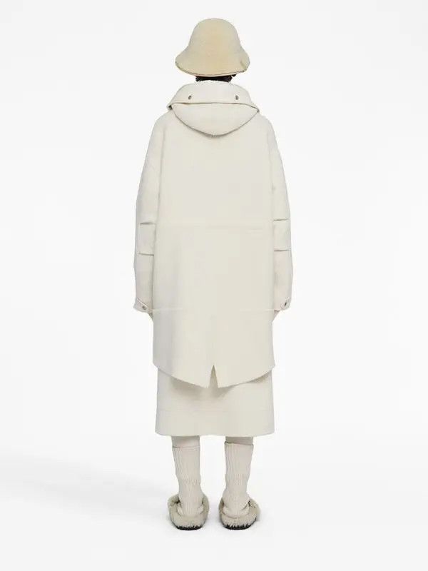 Jil Sander o1loc1c0426 Hooded Virgin Wool Parka in White Size S / US 4 / IT 40 - 4 Thumbnail