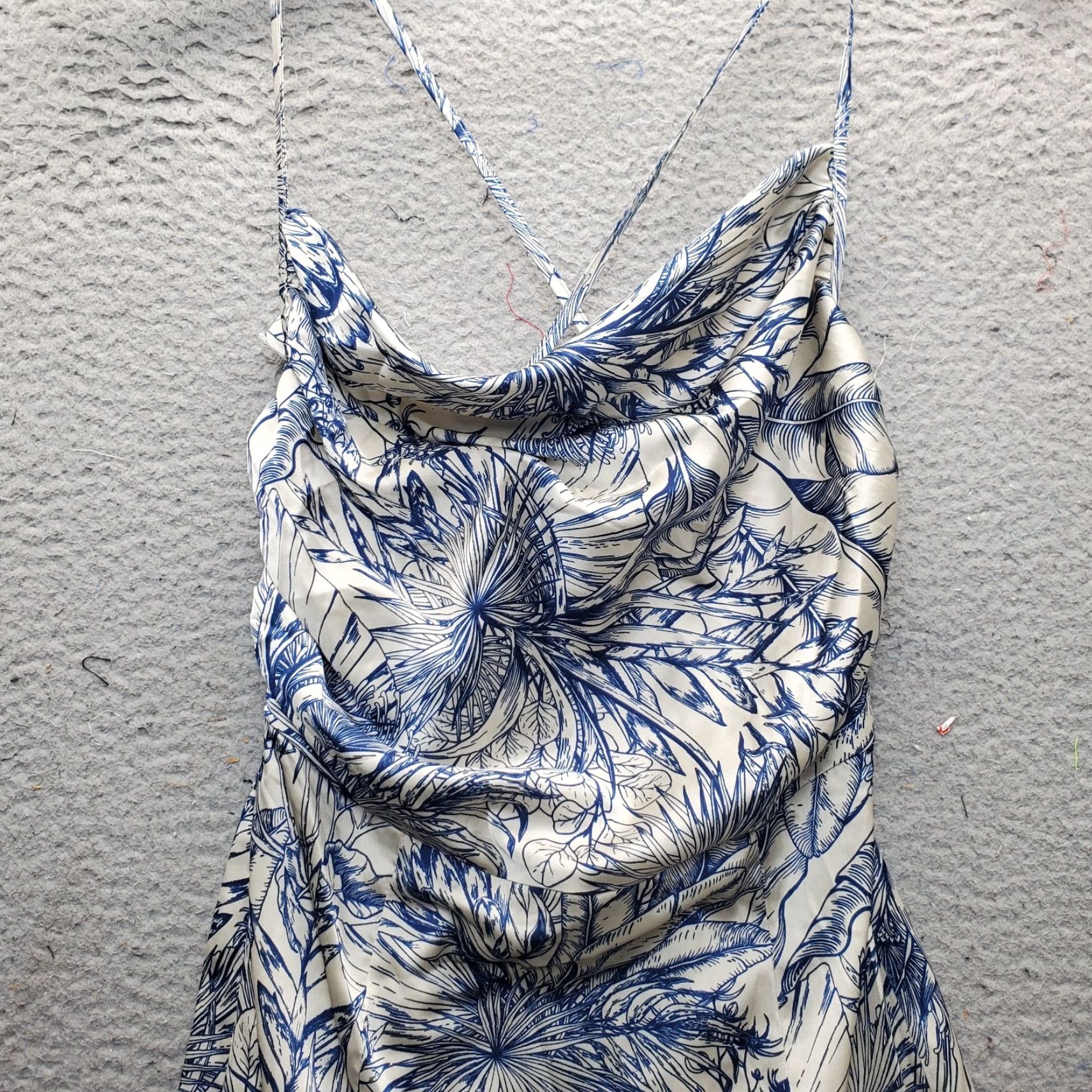Cider Cider Maxi Dress Womens Size S Blue & White Floral Smocked Back Zip Size S / US 4 / IT 40 - 6 Thumbnail
