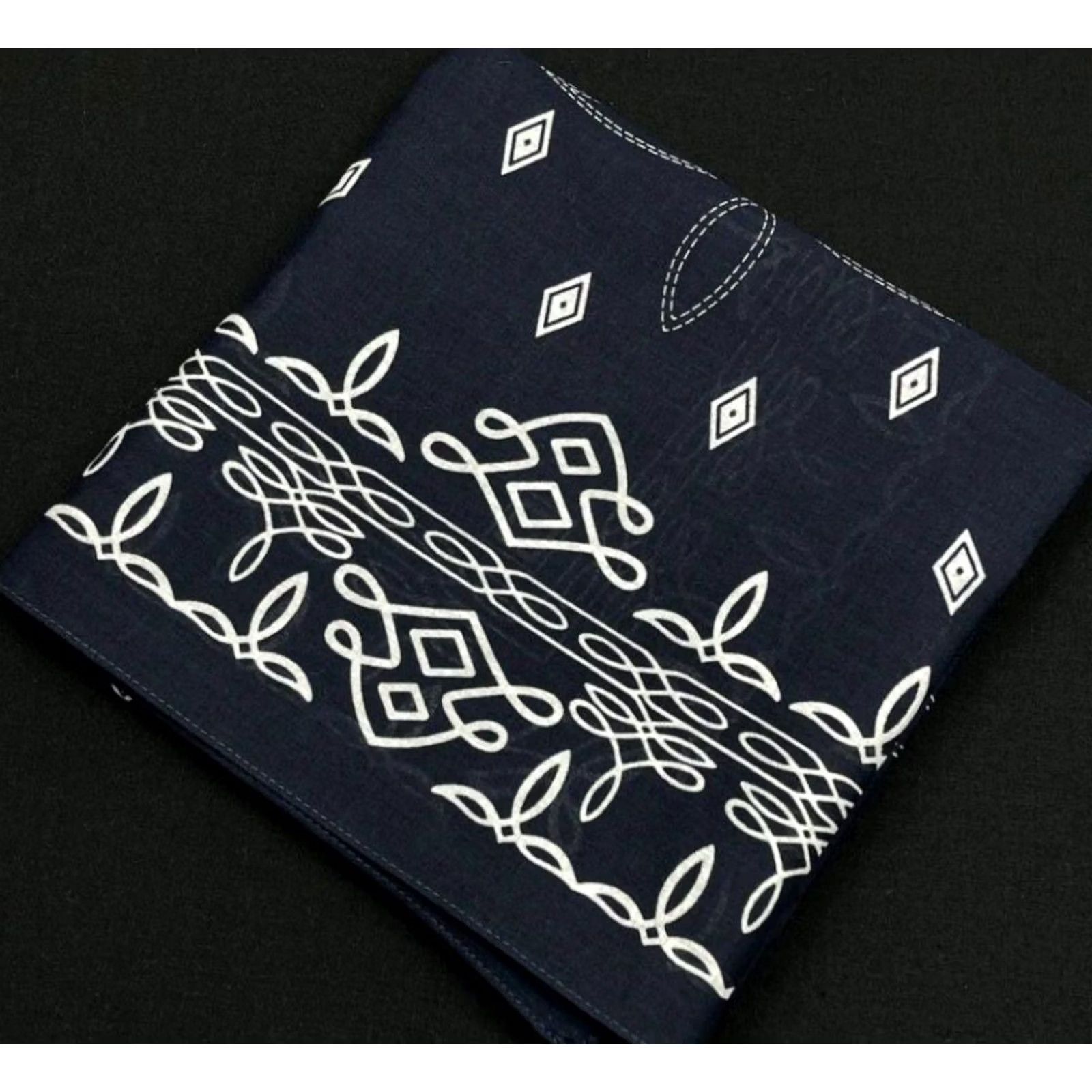 Ralph Lauren RRL Ralph Lauren Bandana Handkerchief Blue Cotton Unisex 55×55cm 90s Logo Shirt? Size ONE SIZE - 6 Thumbnail