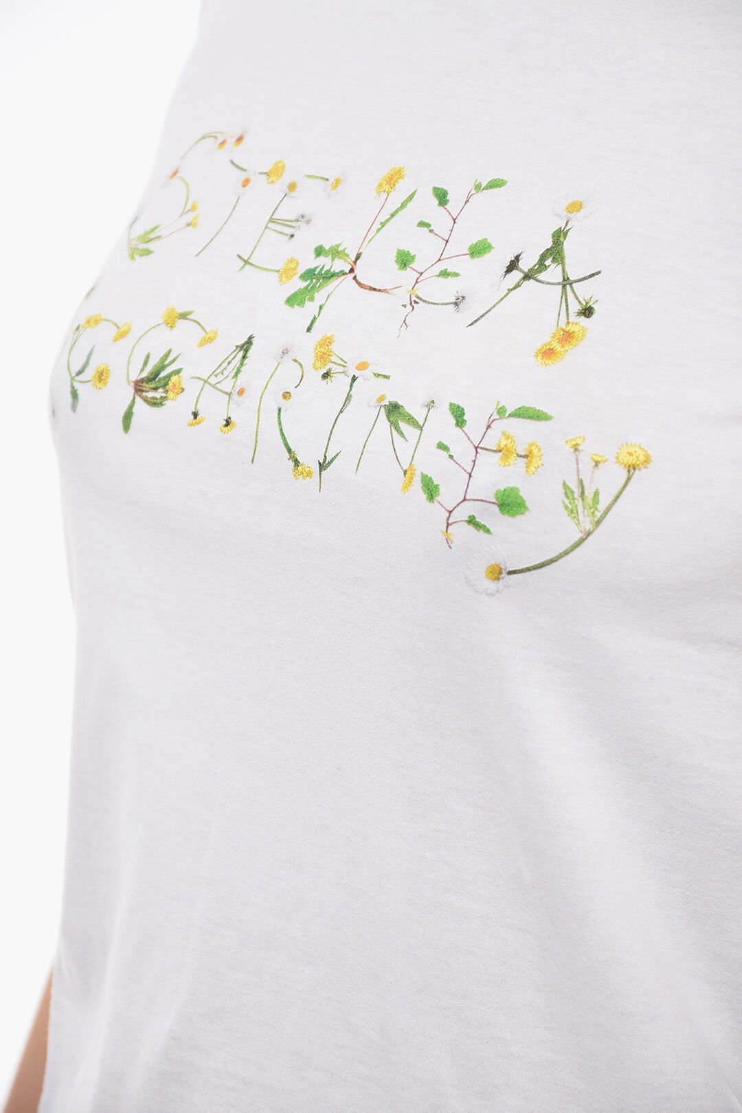 Stella McCartney og1mm0824 Crew Neck T-Shirt With Embroidered Logo in White Size XS / US 0-2 / IT 36-38 - 3 Thumbnail