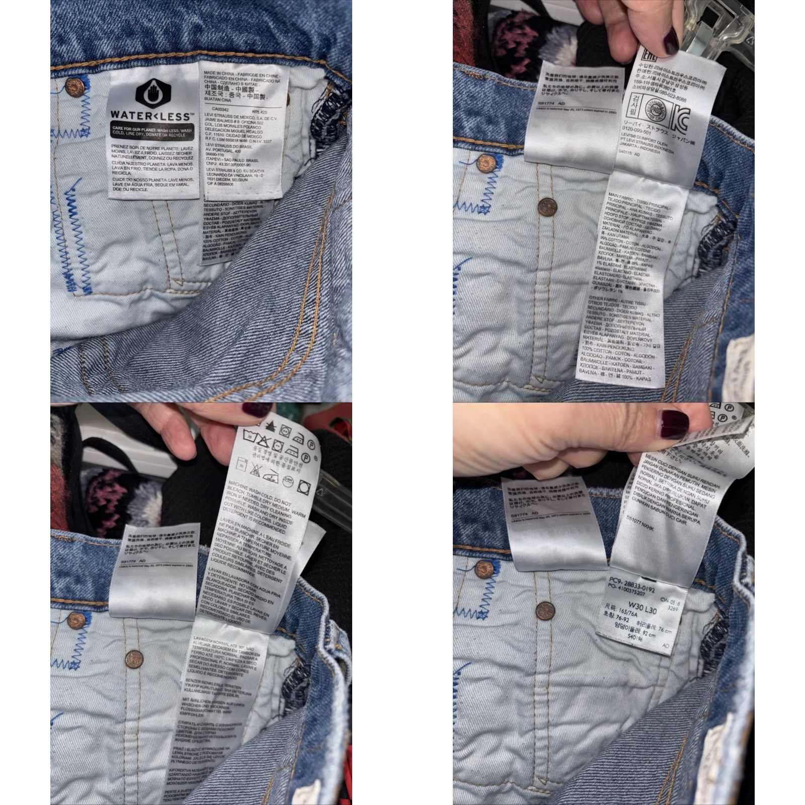 Levi's Levi’s 512 Jeans Slim Taper Patchwork Distressed Denim 30x30 Men Vintage Retro 80s 90s Size US 30 / EU 46 - 9 Thumbnail