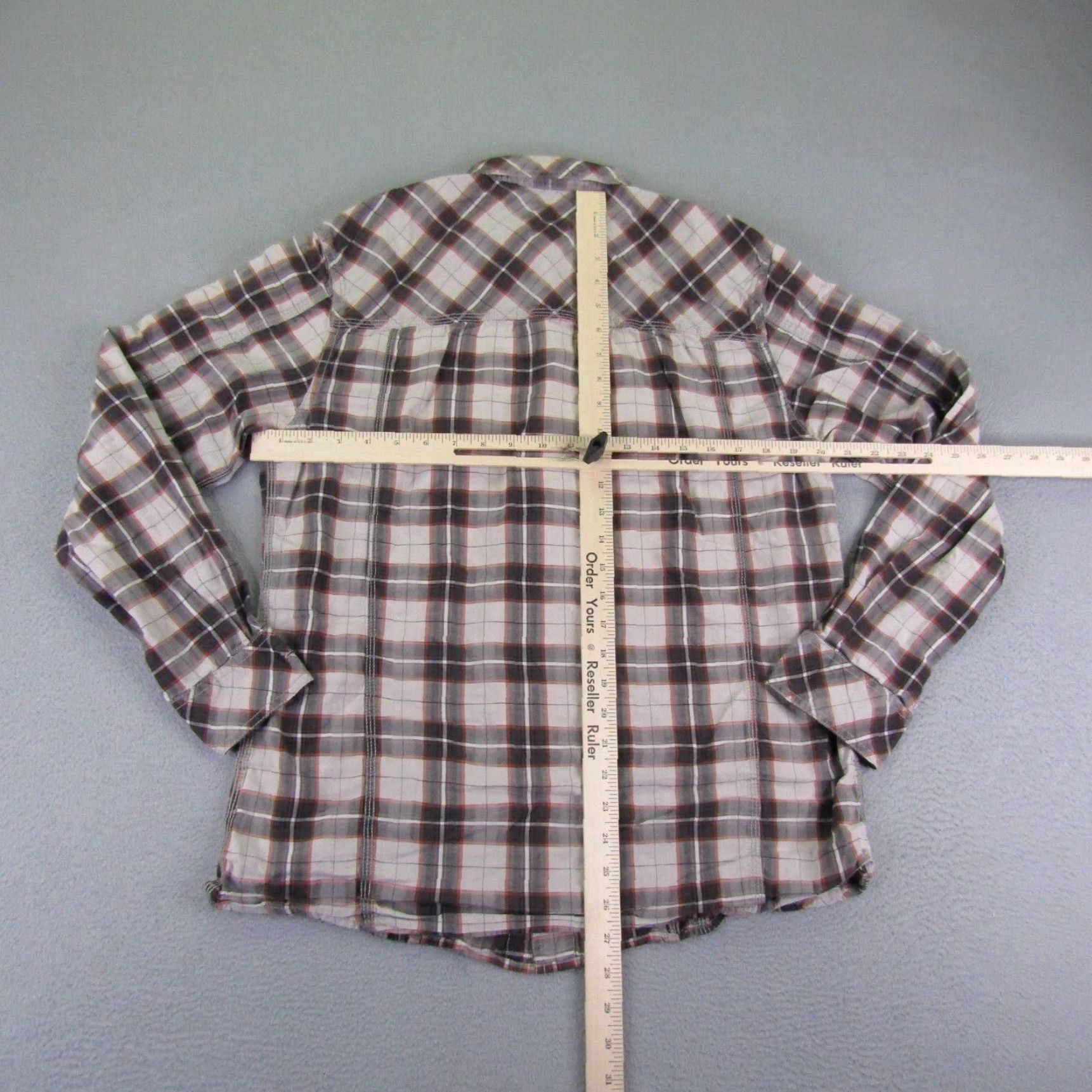 Diesel VINTAGE Diesel Shirt Mens Large Gray Orange Plaid Button Up Long Sleeve Cotton Casual Size US L / EU 52-54 / 3 - 6 Thumbnail