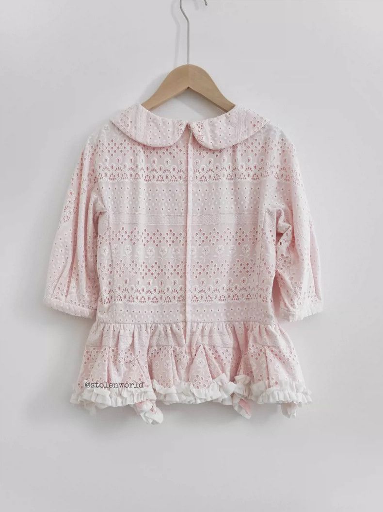 Comme des Garcons Comme Des Garcons Pale pink embroidered frill top Size XS / US 0-2 / IT 36-38 - 6 Thumbnail