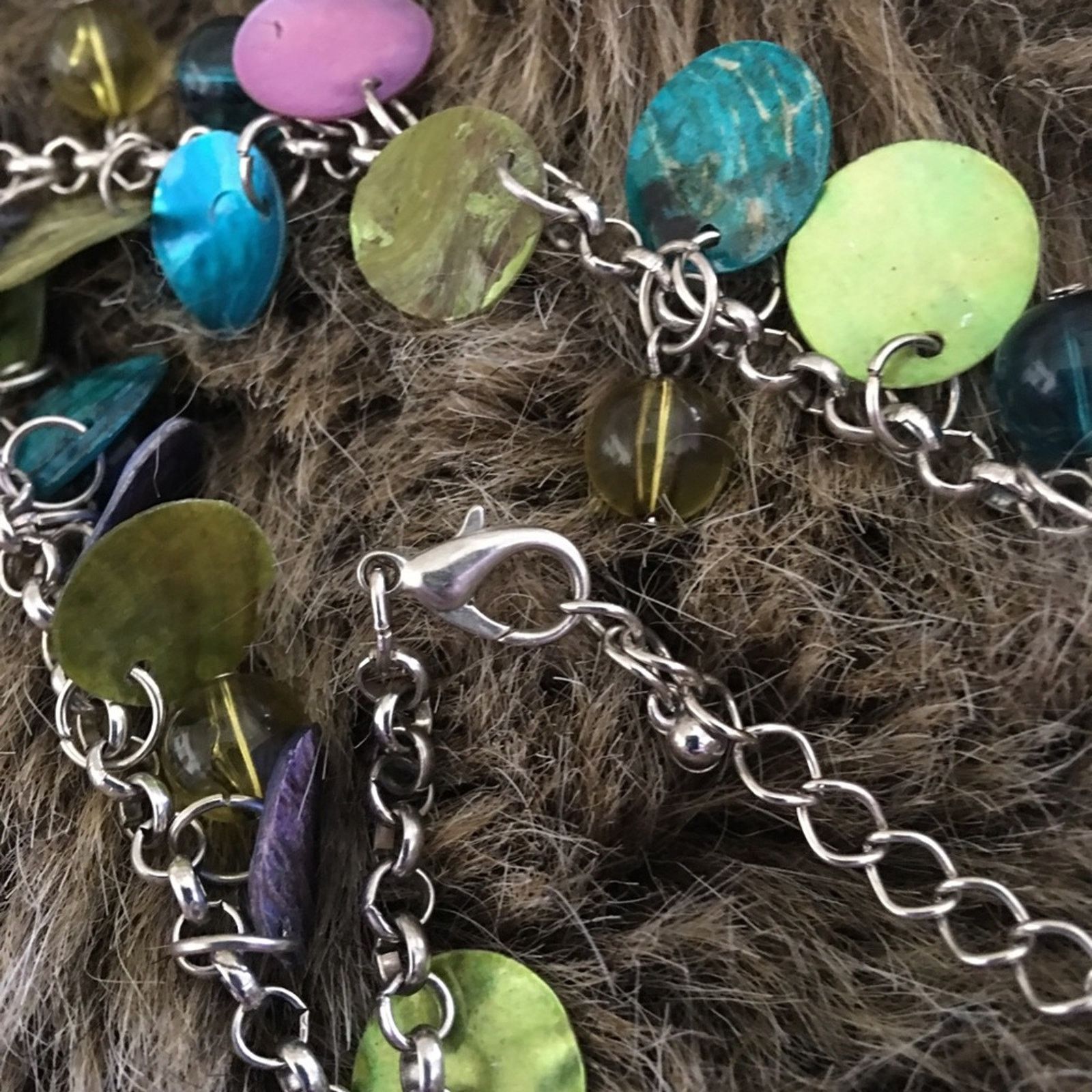Jewelry Multi tone dyed shell beaded silver tone necklace Size ONE SIZE - 7 Thumbnail