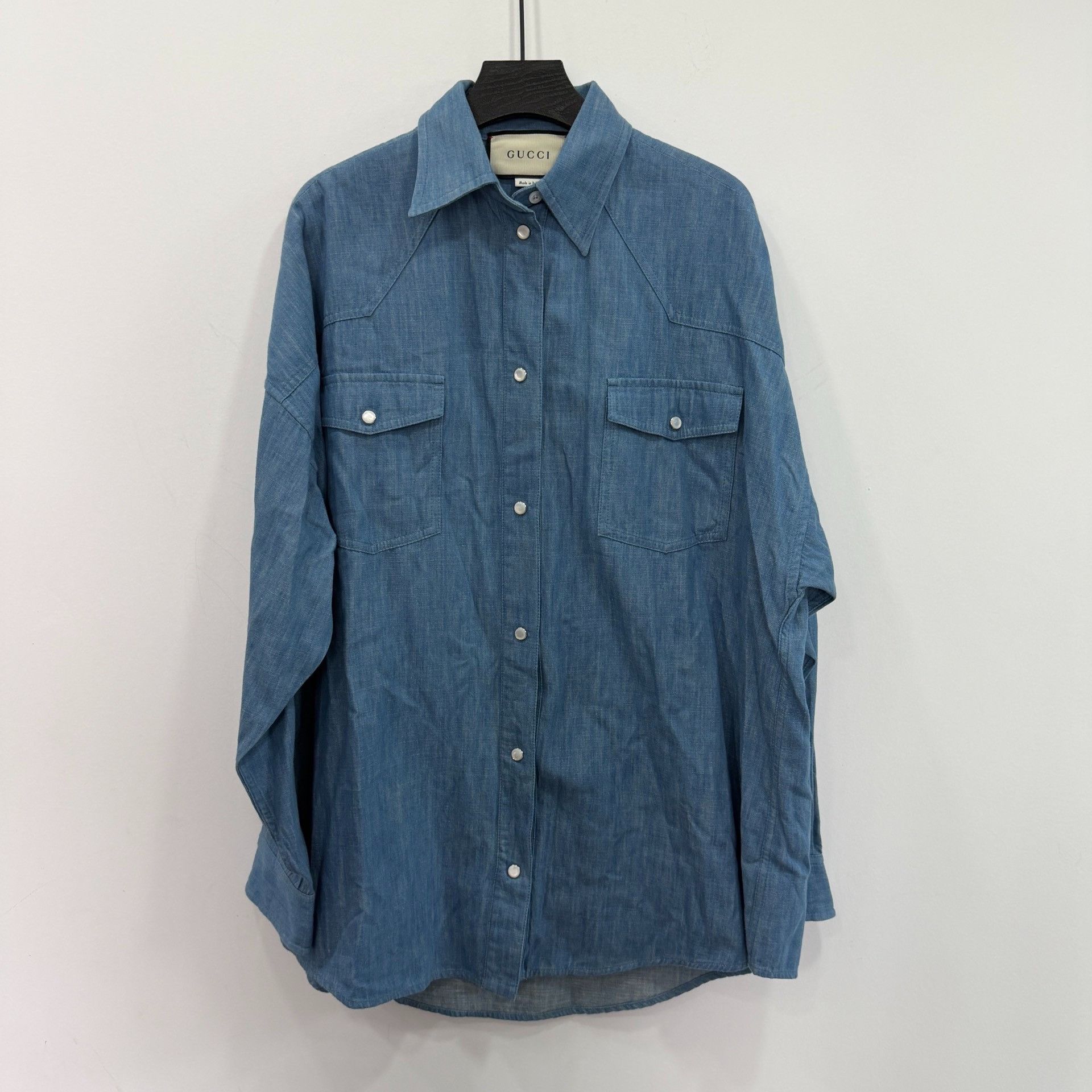 Gucci Gucci Denim Blue Jacket M Women Size M / US 6-8 / IT 42-44 - 1 Thumbnail
