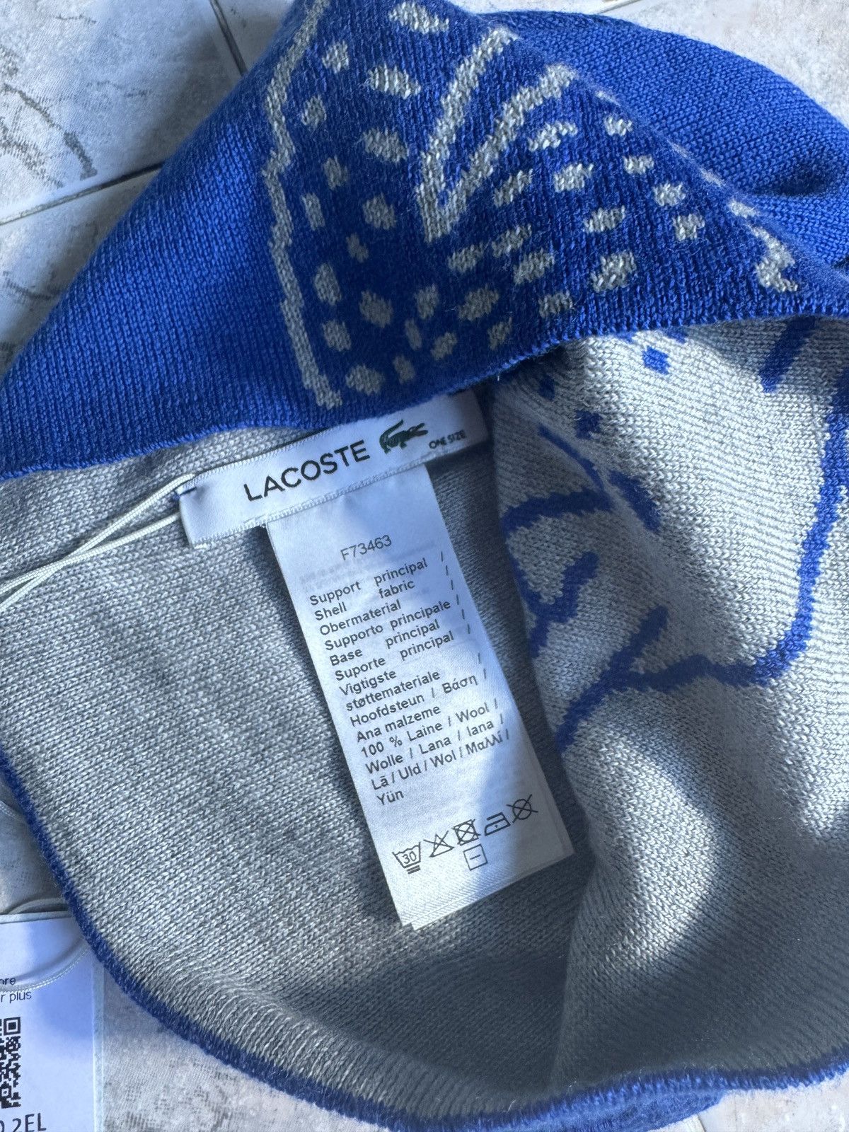 Lacoste NWT Lacoste 100% Wool Beanie - Electric Blue Size ONE SIZE - 4 Thumbnail