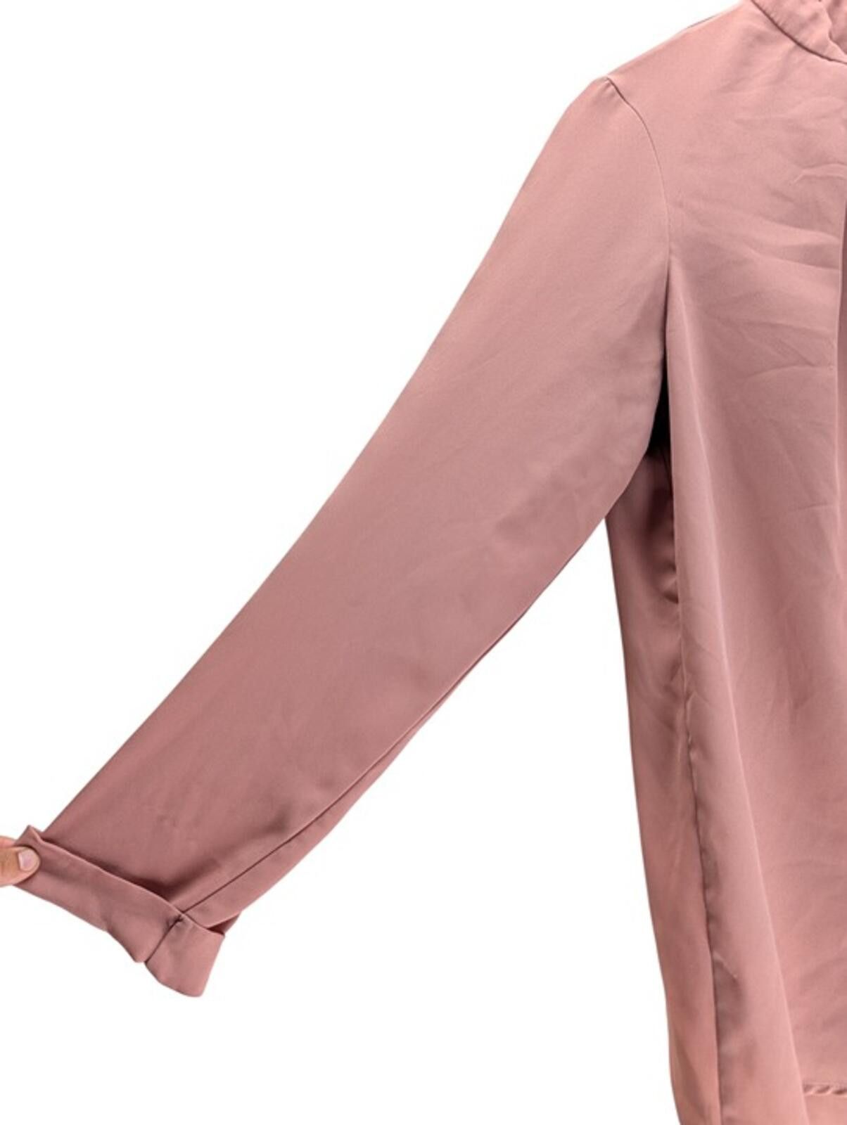 Mossimo Mossimo Blouse Women's Large L Keyhole Mock Neck Dusty Rose Size L / US 10 / IT 46 - 3 Thumbnail