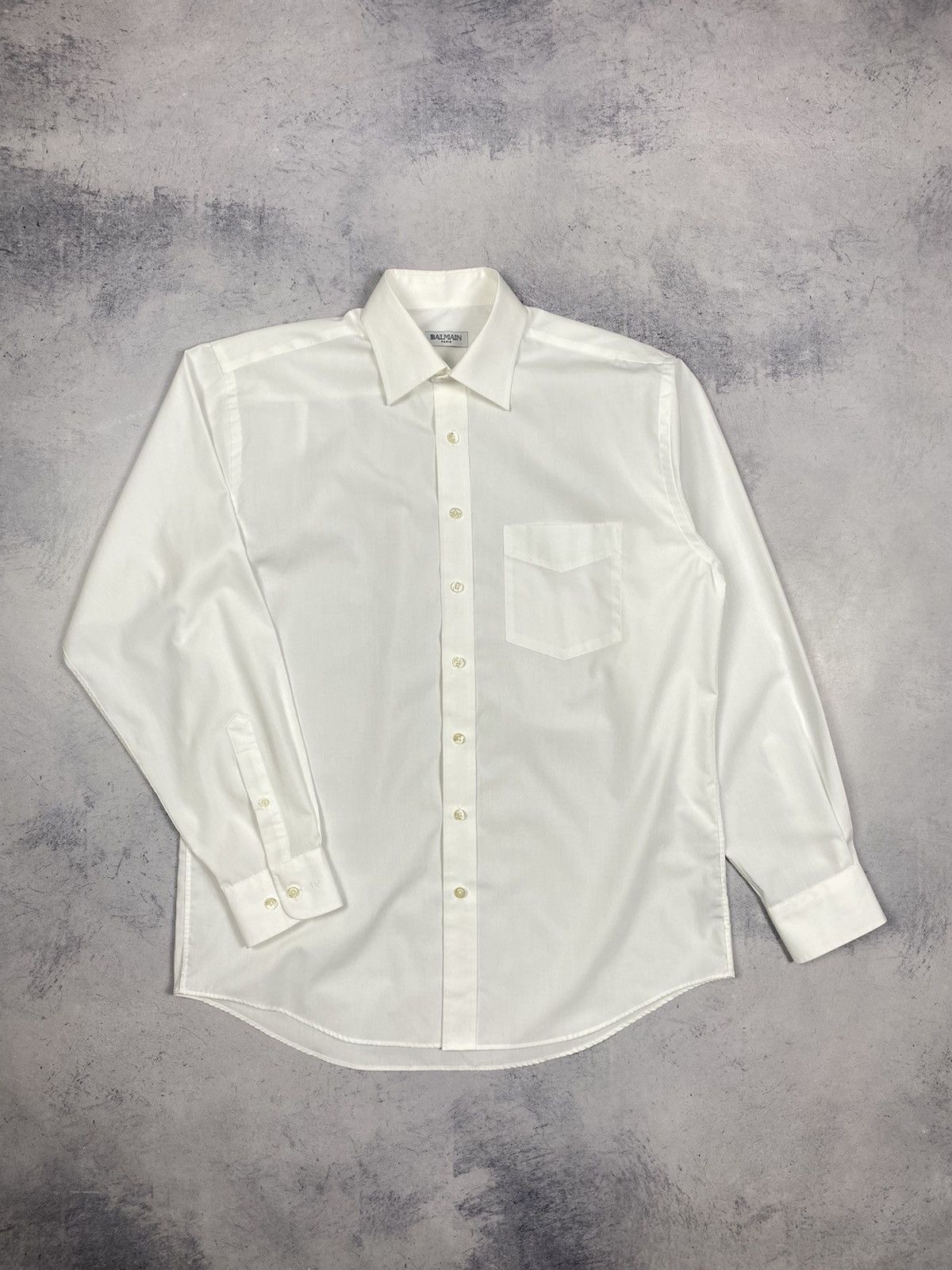 Balmain Balmain Paris White Button Up Long Sleeve Luxury Shirt Size US L / EU 52-54 / 3 - 2 Thumbnail