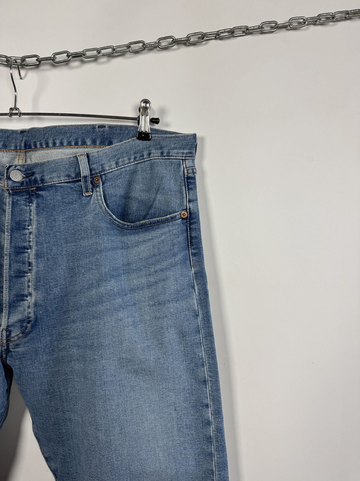 Levi's Levi’s Premium 501 Slim Fit Jeans Light Blue Denim W40 L32 Size US 40 / EU 56 - 3 Thumbnail